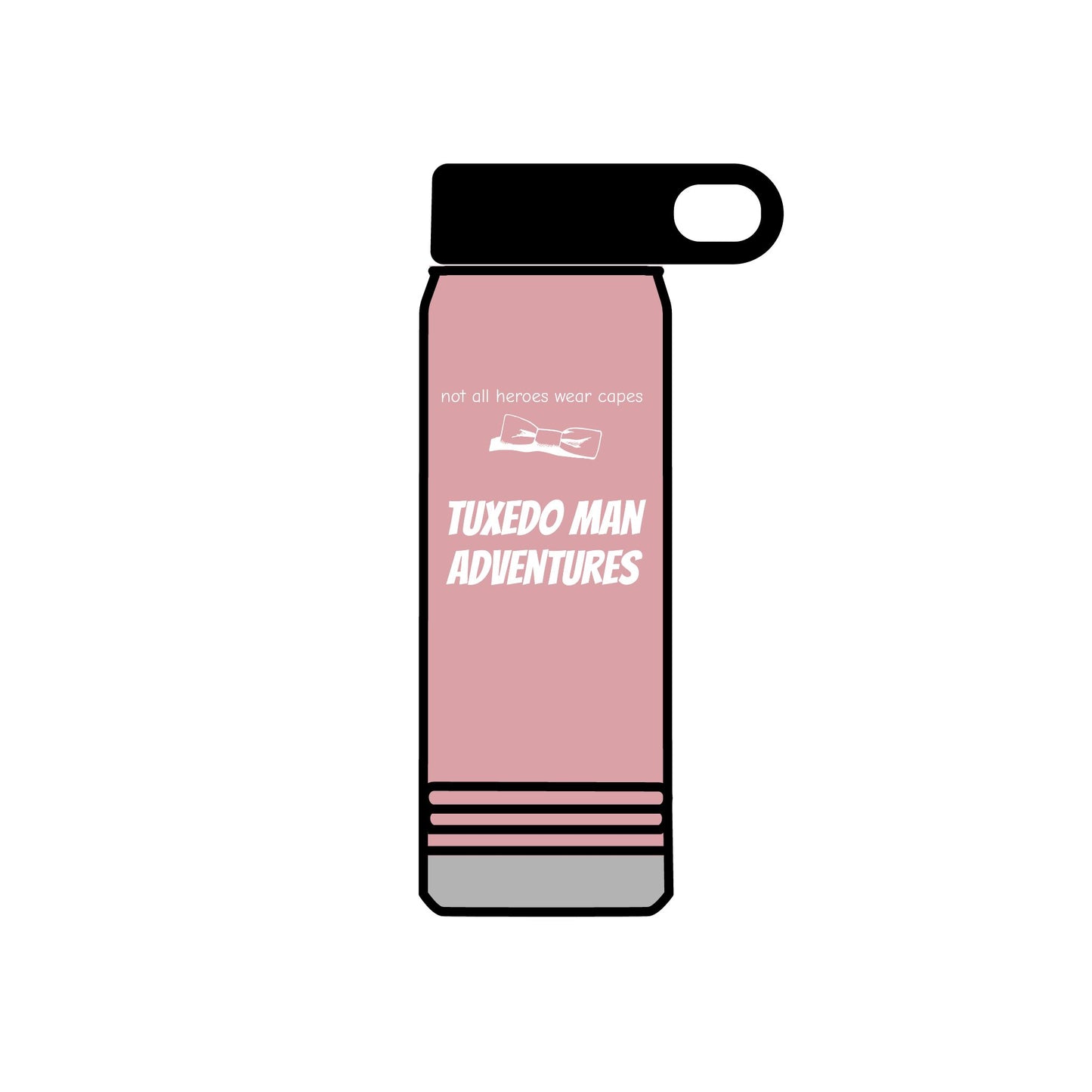 White Tuxedo Stainless Water Bottle, 20oz