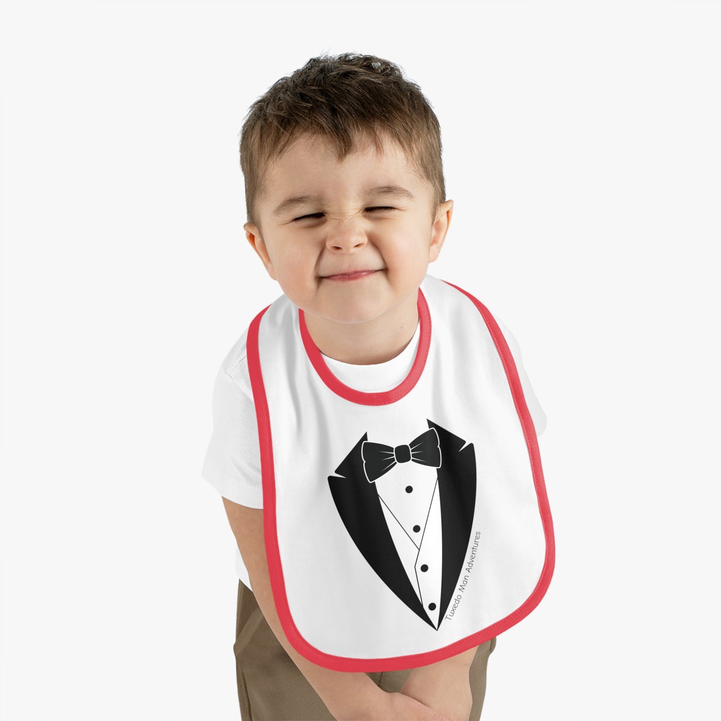 Baby Tuxedo Contrast Trim Jersey Bib