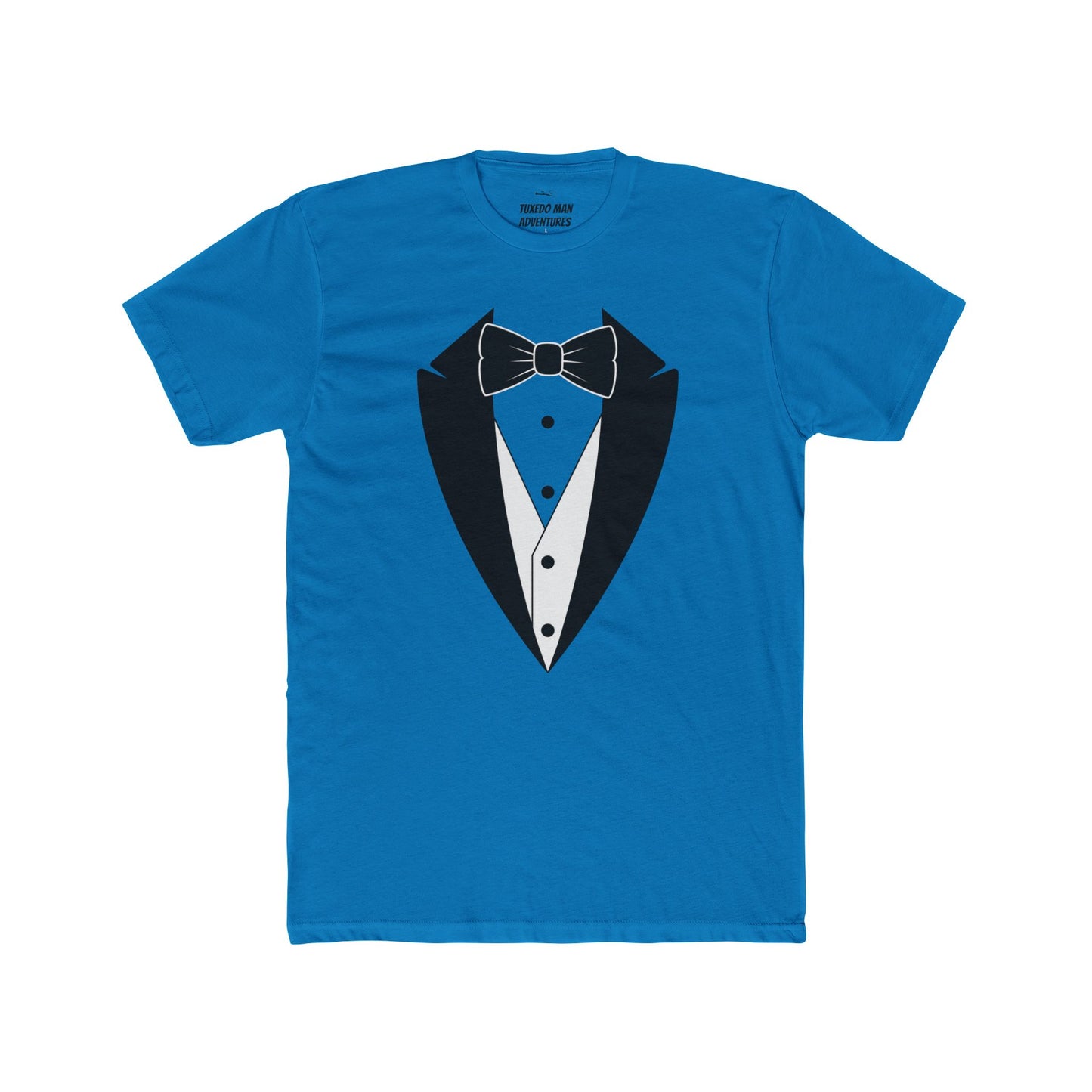 Adult Unisex Tuxedo Man Logo (black logo on pastel palette) 90/10 Blend Tee XS-5XL
