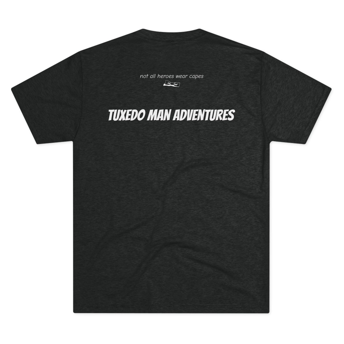 Adult Unisex Tuxedo Man Logo (dark colors, white logo) Next Level Ultrasoft Tri-Blend  Crew Tee S-3XL