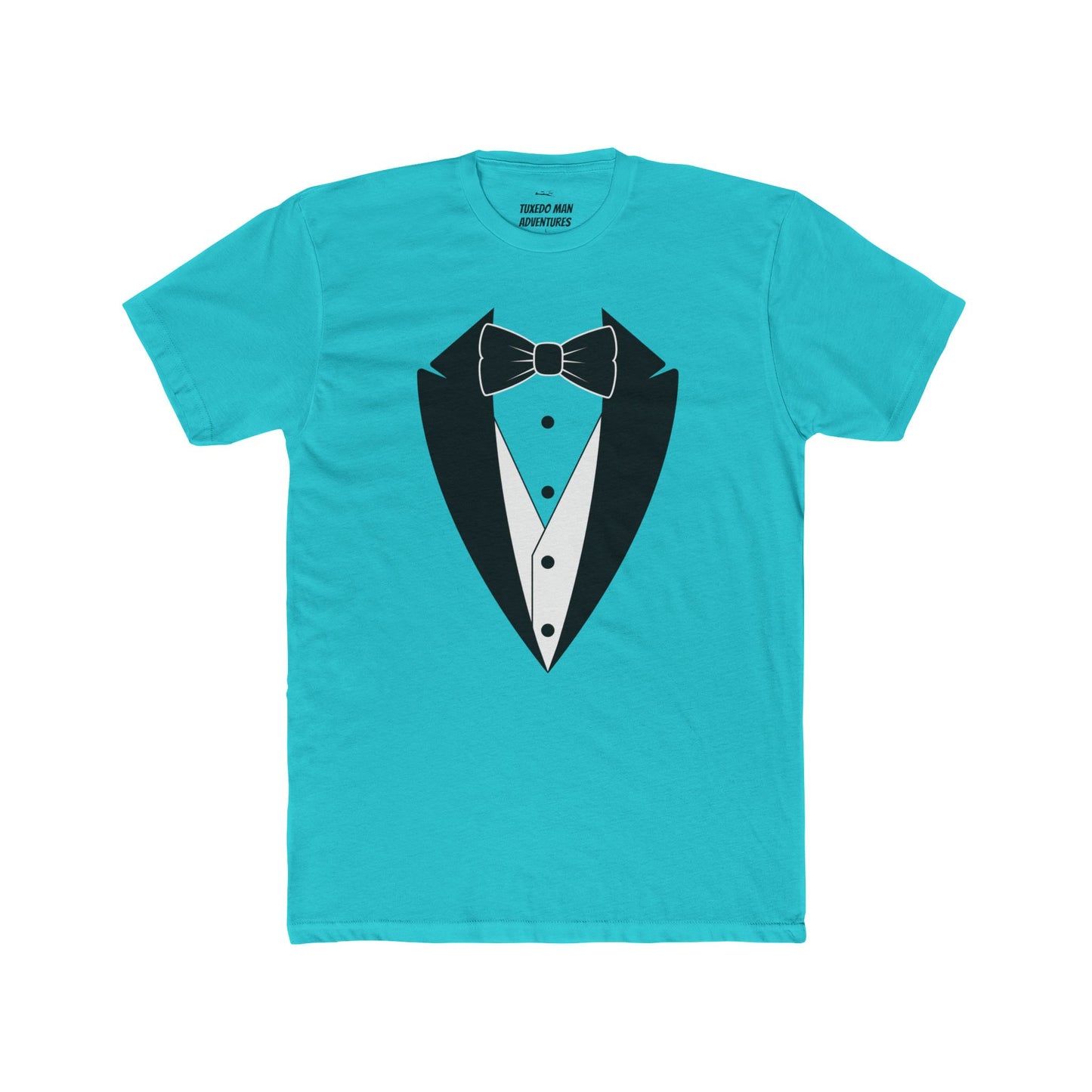 Adult Unisex Tuxedo Man Logo (black logo on pastel palette) 90/10 Blend Tee XS-5XL