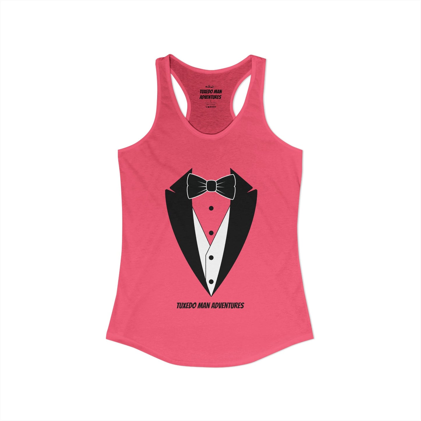 Adult Women's Tuxedo Man Logo Racerback Tank (XS-2XL)