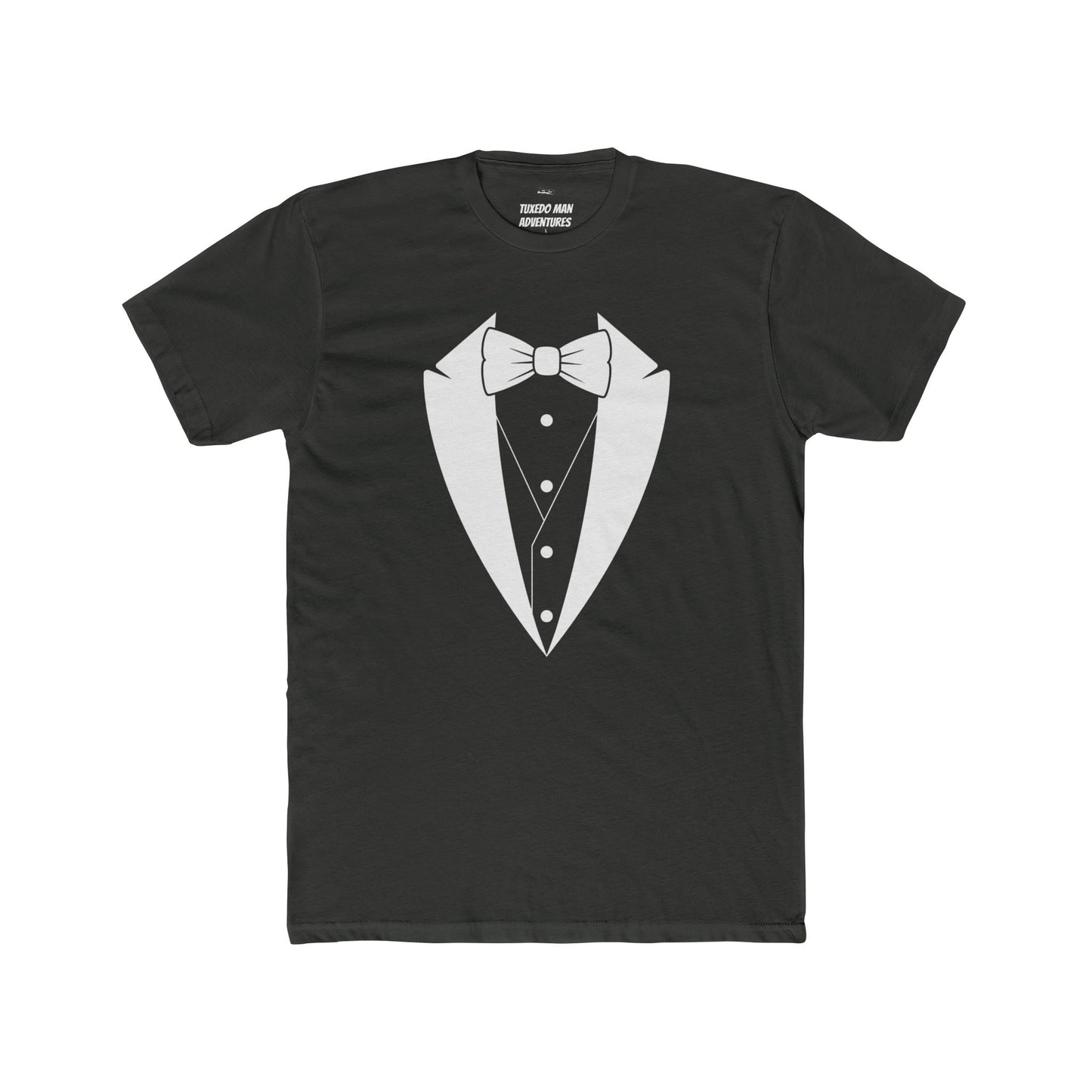Adult Unisex Tuxedo Man  Logo (white logo on dark colors) Next Level Lightweight Soft Crewneck Tee  XS-5X