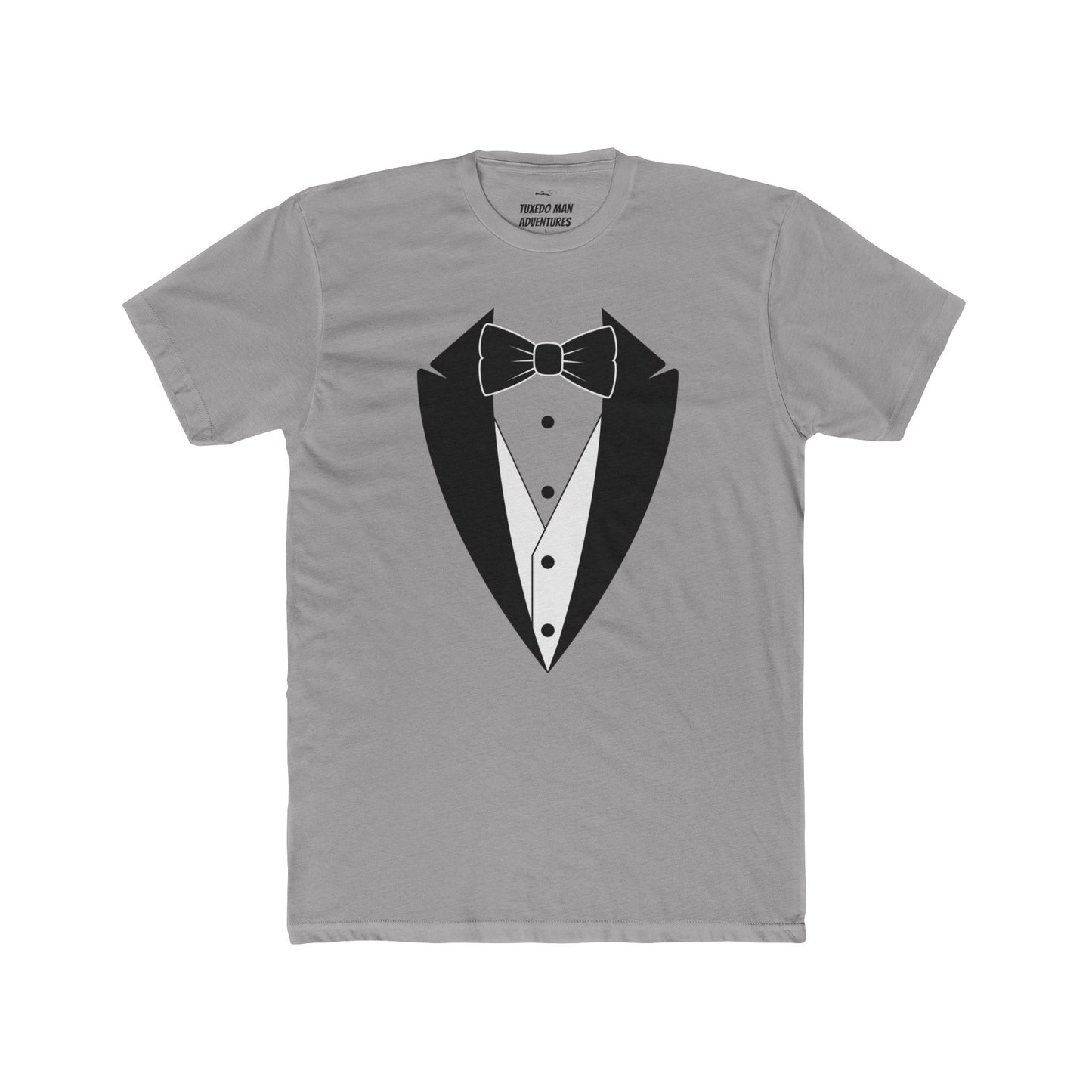 Adult Unisex Tuxedo Man Logo (black logo on pastel palette) 90/10 Blend Tee XS-5XL
