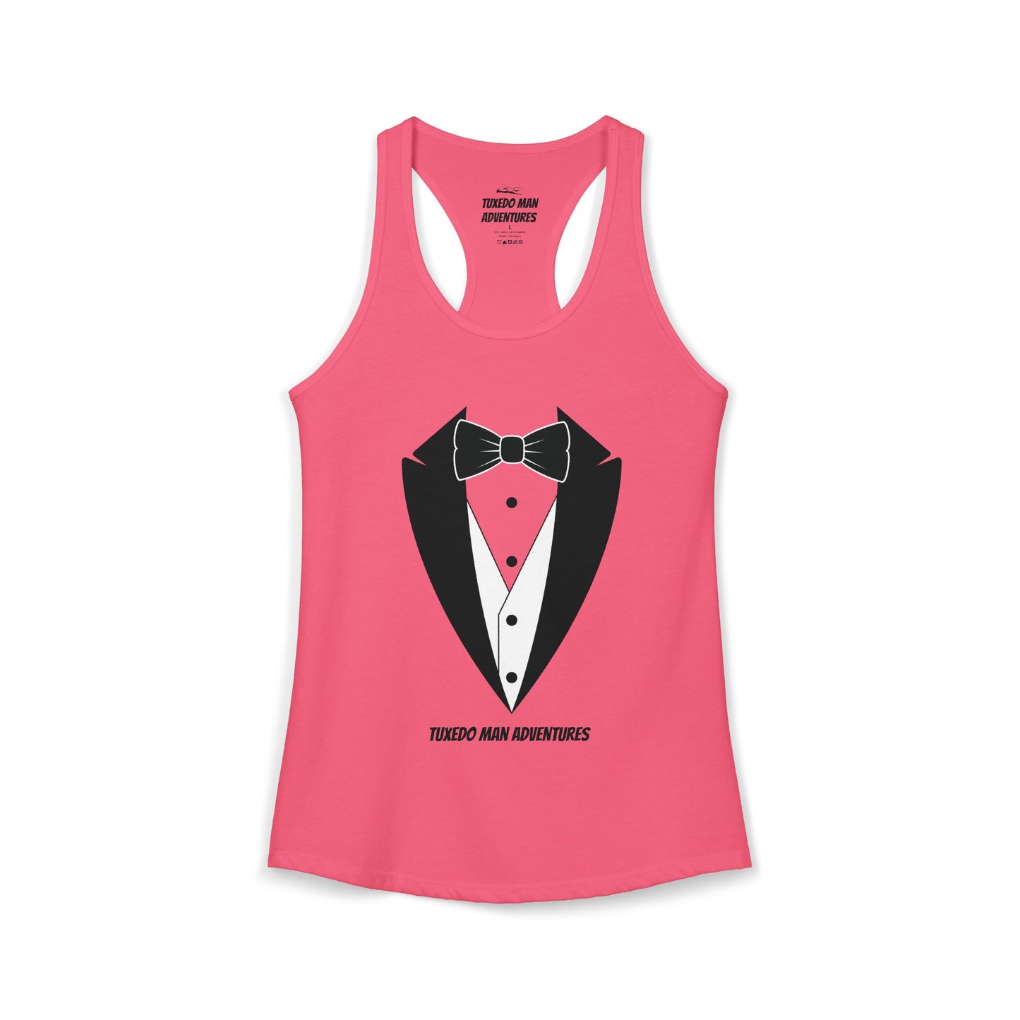 Adult Women's Tuxedo Man Logo Racerback Tank (XS-2XL)