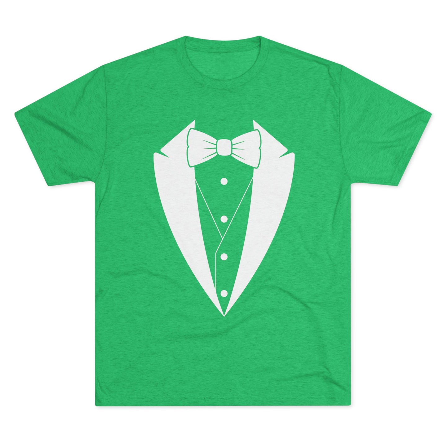 Adult Unisex Tuxedo Man Logo (dark colors, white logo) Next Level Ultrasoft Tri-Blend  Crew Tee S-3XL
