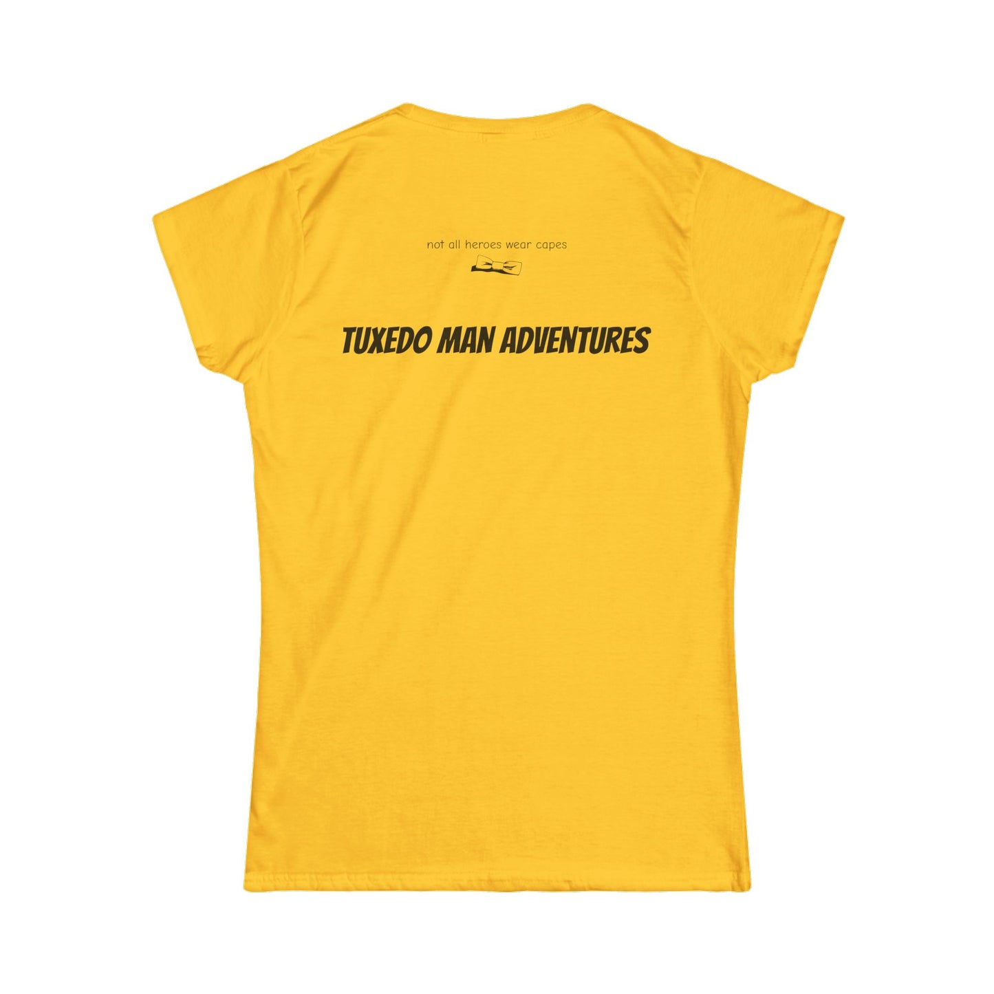 Adult Women's Tuxedo Logo (black logo on pastel colors) Gildan 100% Cotton Tee S-3XL