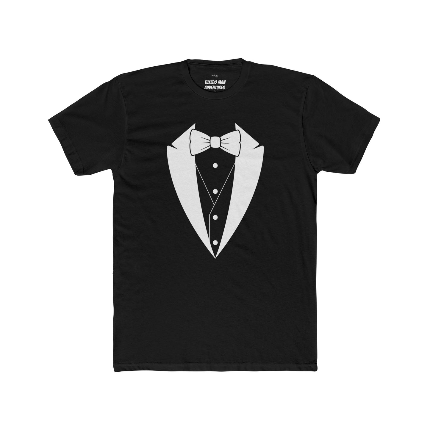 Adult Unisex Tuxedo Man  Logo (white logo on dark colors) Next Level Lightweight Soft Crewneck Tee  XS-5X