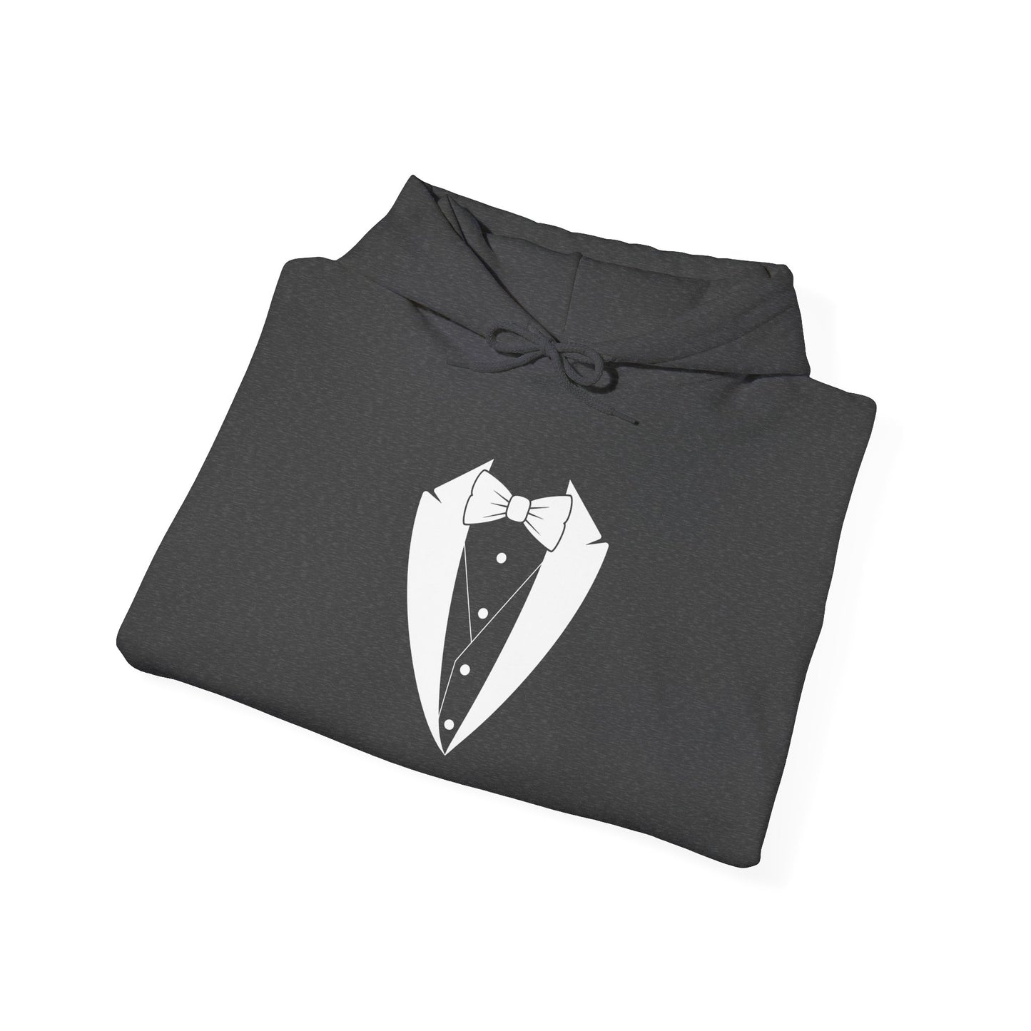 Adult Unisex Hooded Sweatshirt Tuxedo Man Logo (white logo, dark colors) Gildan Heavy Blend™  S-5XL