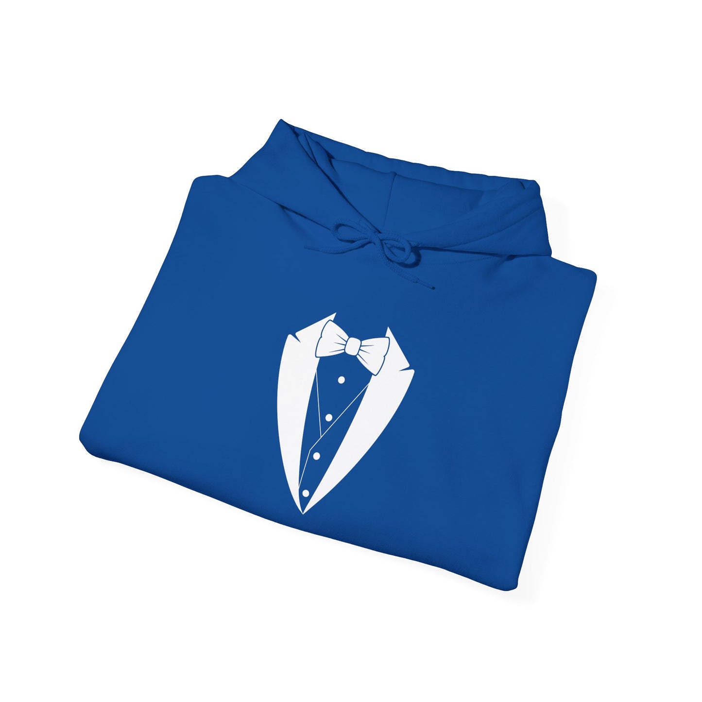 Adult Unisex Hooded Sweatshirt Tuxedo Man Logo (white logo, dark colors) Gildan Heavy Blend™  S-5XL