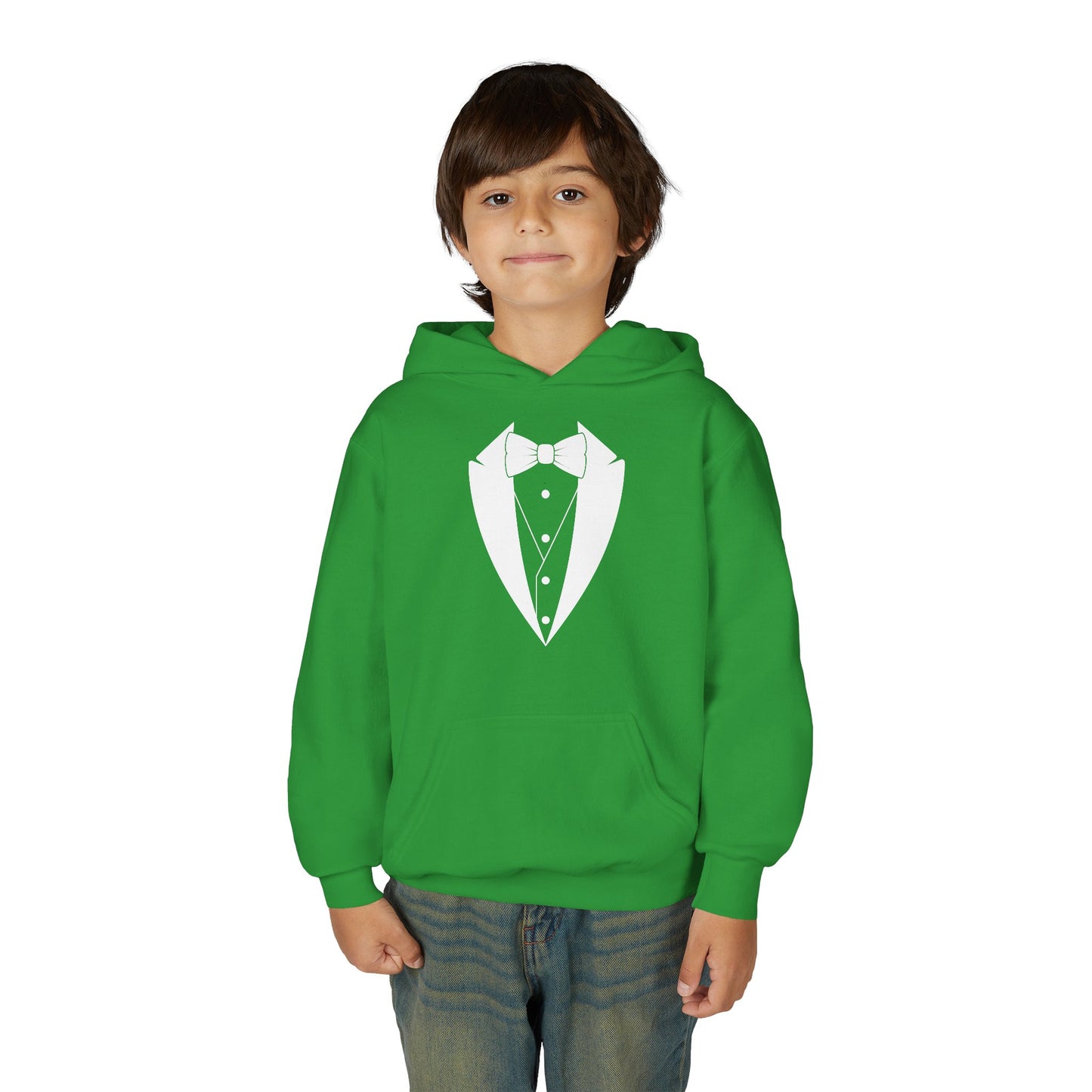 Youth Tuxedo Man Logo Hooded Sweatshirt Heavy Blend 50/50  S-XL