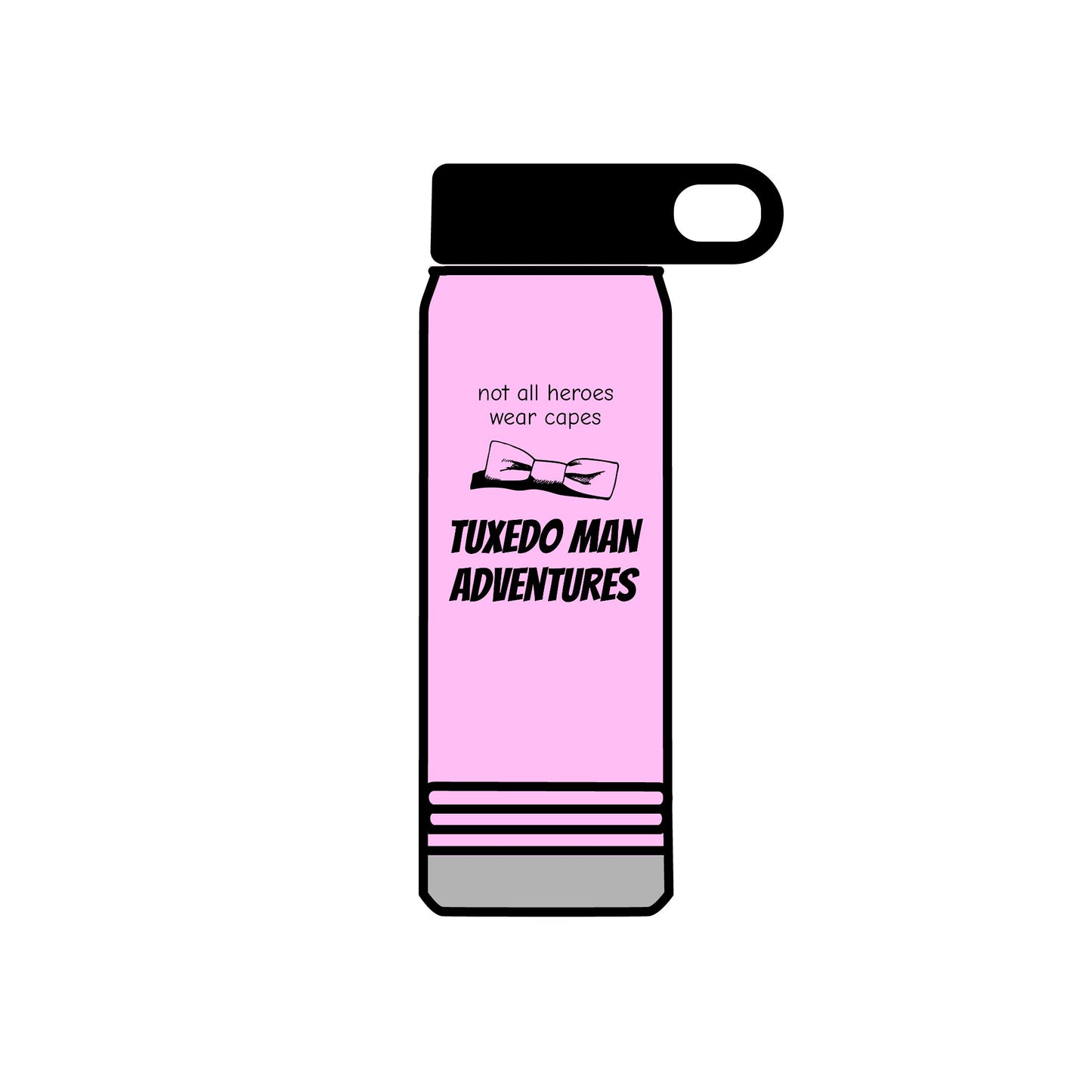Black Tuxedo Logo Water Bottle, 20oz