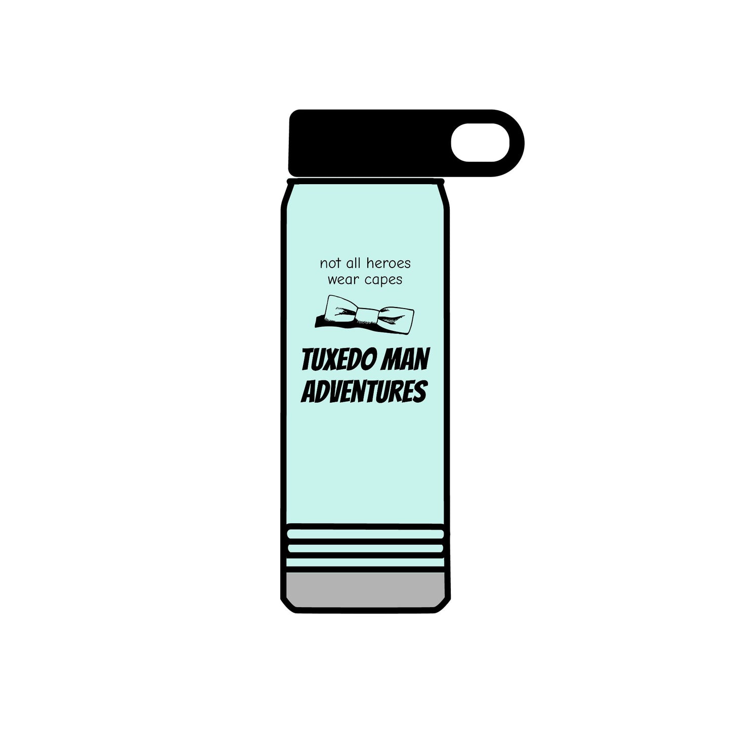 Black Tuxedo Logo Water Bottle, 20oz