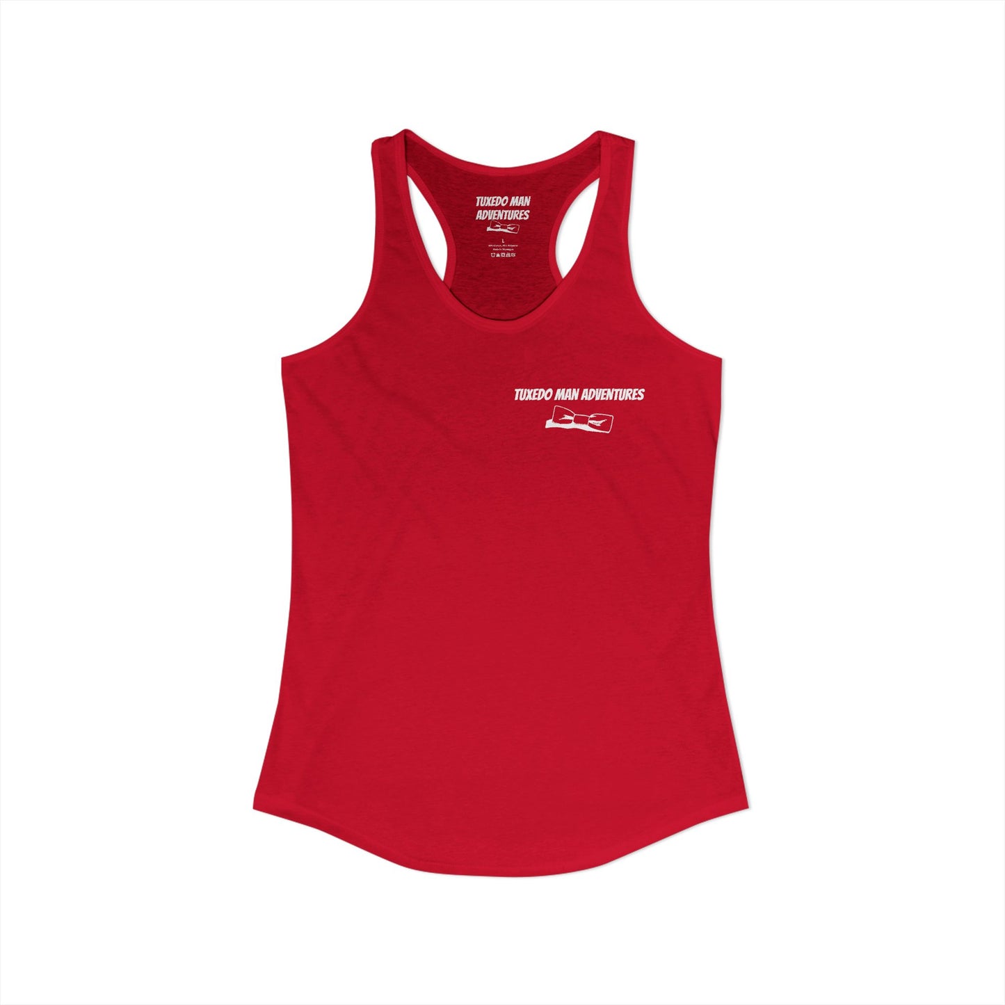 Adult Women's Tuxedo Man Bowtie Logo Racerback Tank