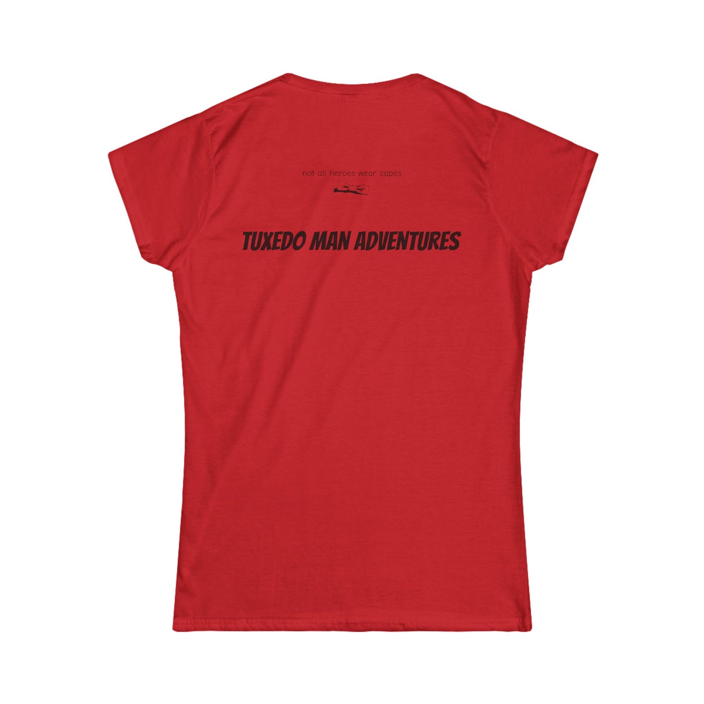 Adult Women's Tuxedo Logo (black logo on pastel colors) Gildan 100% Cotton Tee S-3XL