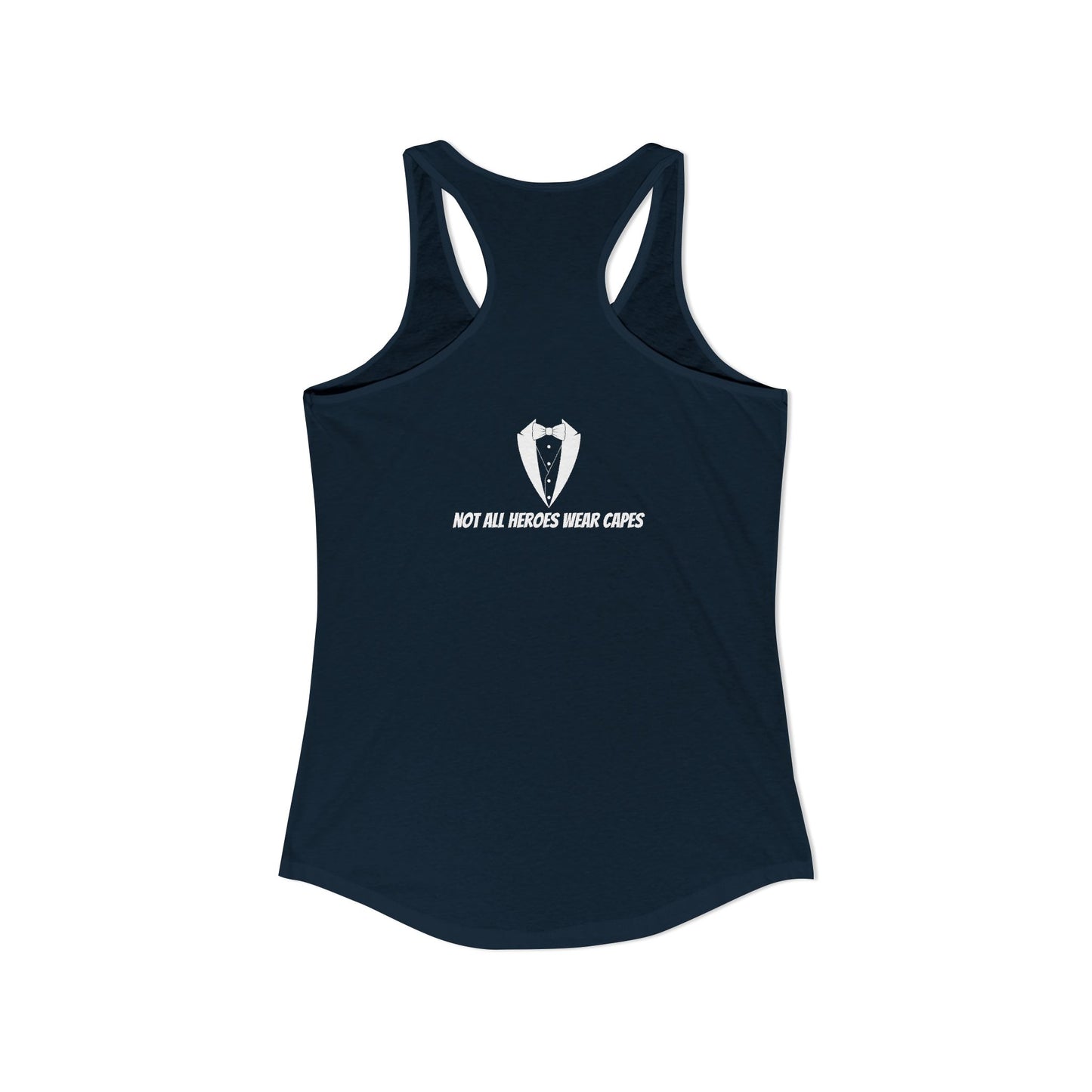 Adult Women's Tuxedo Man Bowtie Logo Racerback Tank
