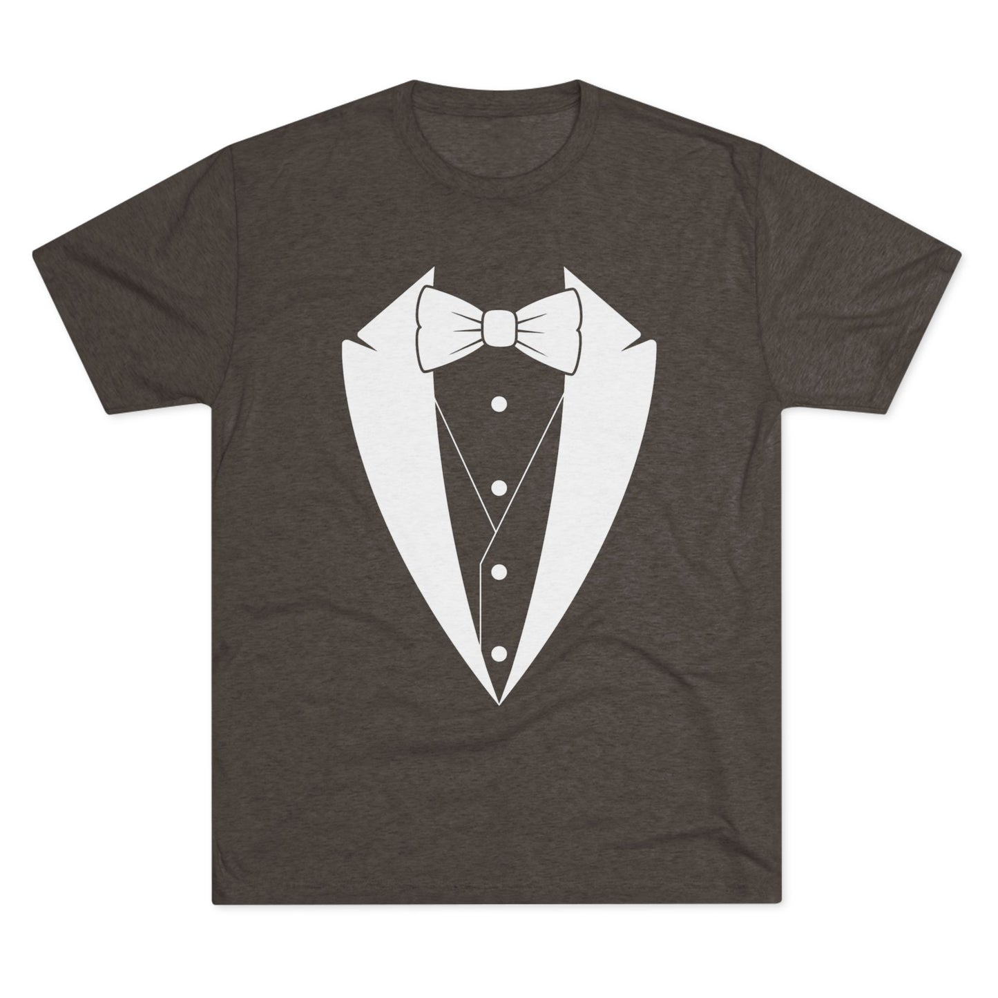 Adult Unisex Tuxedo Man Logo (dark colors, white logo) Next Level Ultrasoft Tri-Blend  Crew Tee S-3XL