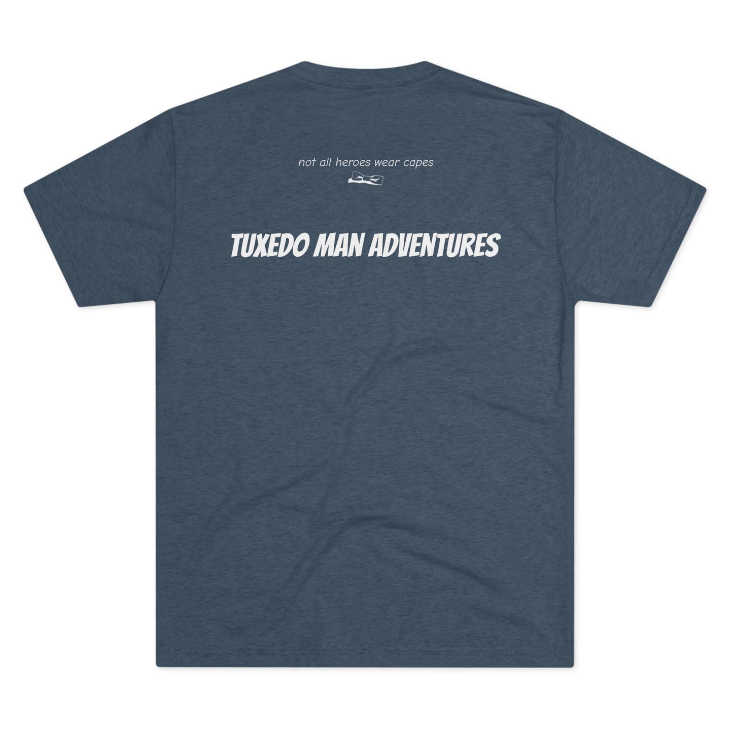 Adult Unisex Tuxedo Man Logo (dark colors, white logo) Next Level Ultrasoft Tri-Blend  Crew Tee S-3XL