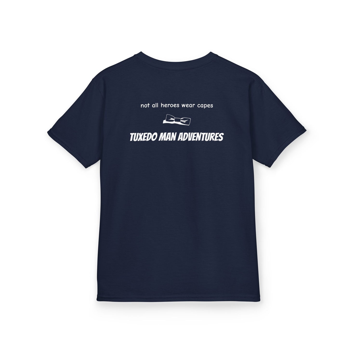 Youth Tuxedo Man Logo (white logo on dark colors) Heavy 100% Cotton™ Tee XS-XL