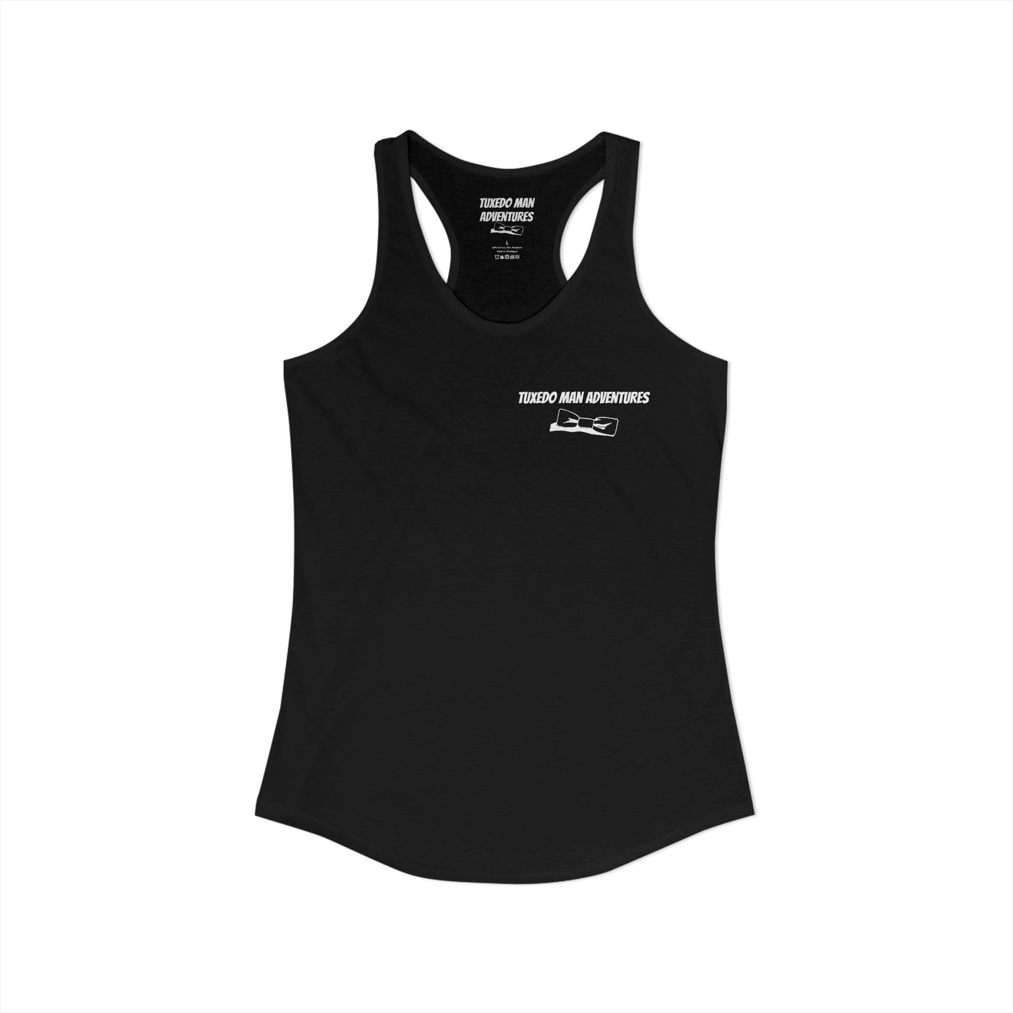 Adult Women's Tuxedo Man Bowtie Logo Racerback Tank