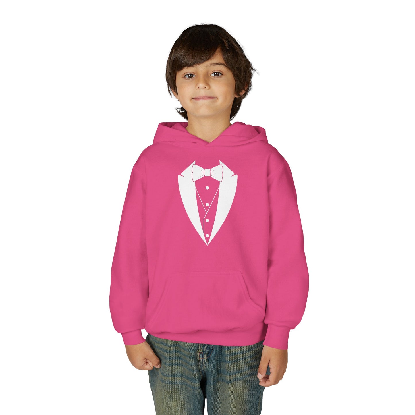Youth Tuxedo Man Logo Hooded Sweatshirt Heavy Blend 50/50  S-XL