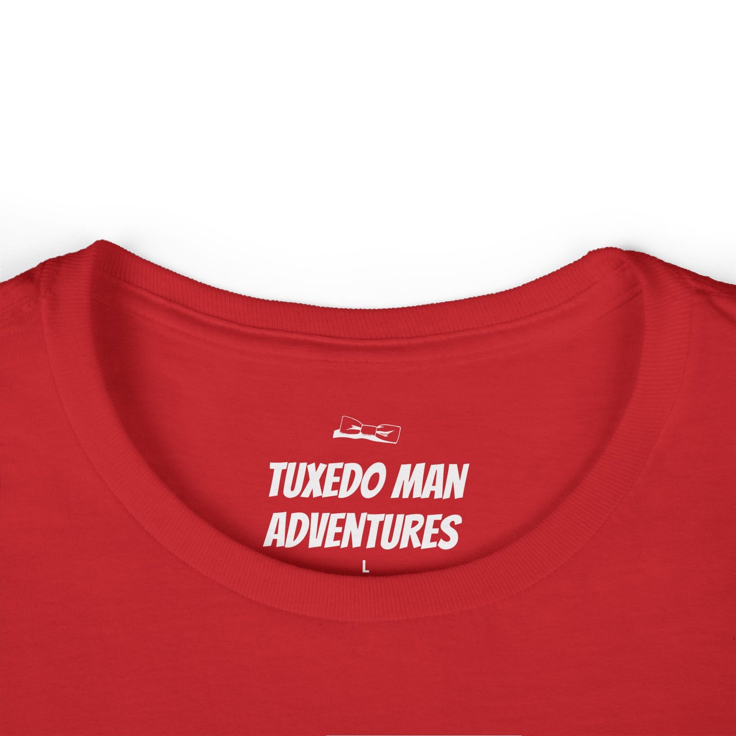 Adult Women's Tuxedo Logo (white logo on dark colors) Gildan 100% Cotton Tee S-3XL