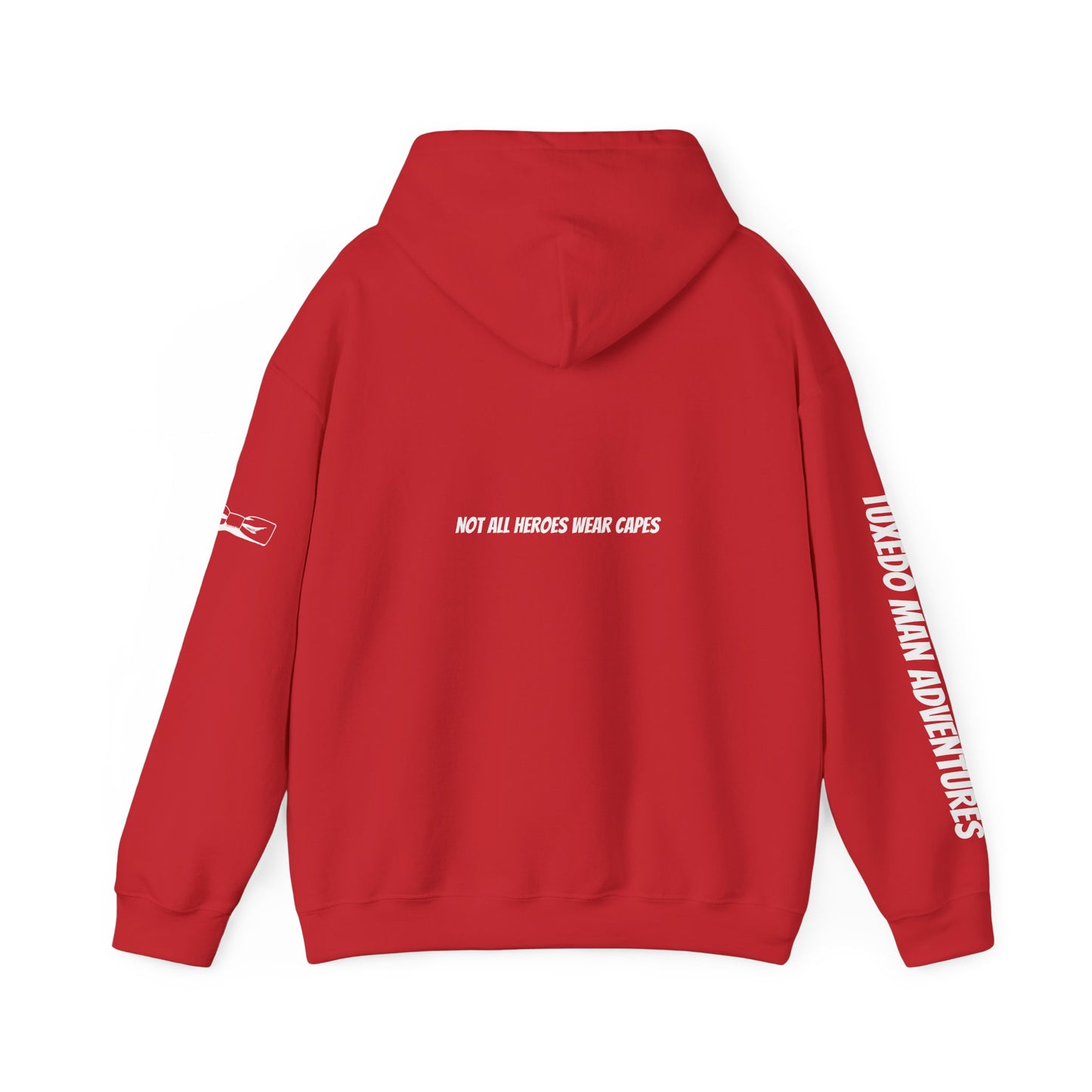 Adult Unisex Hooded Sweatshirt Tuxedo Man Logo (white logo, dark colors) Gildan Heavy Blend™  S-5XL