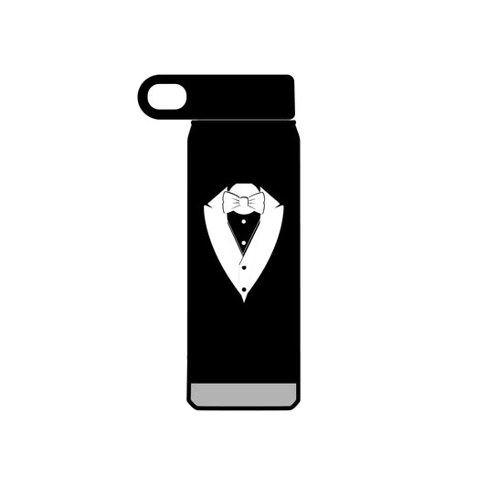 White Tuxedo Stainless Water Bottle, 20oz