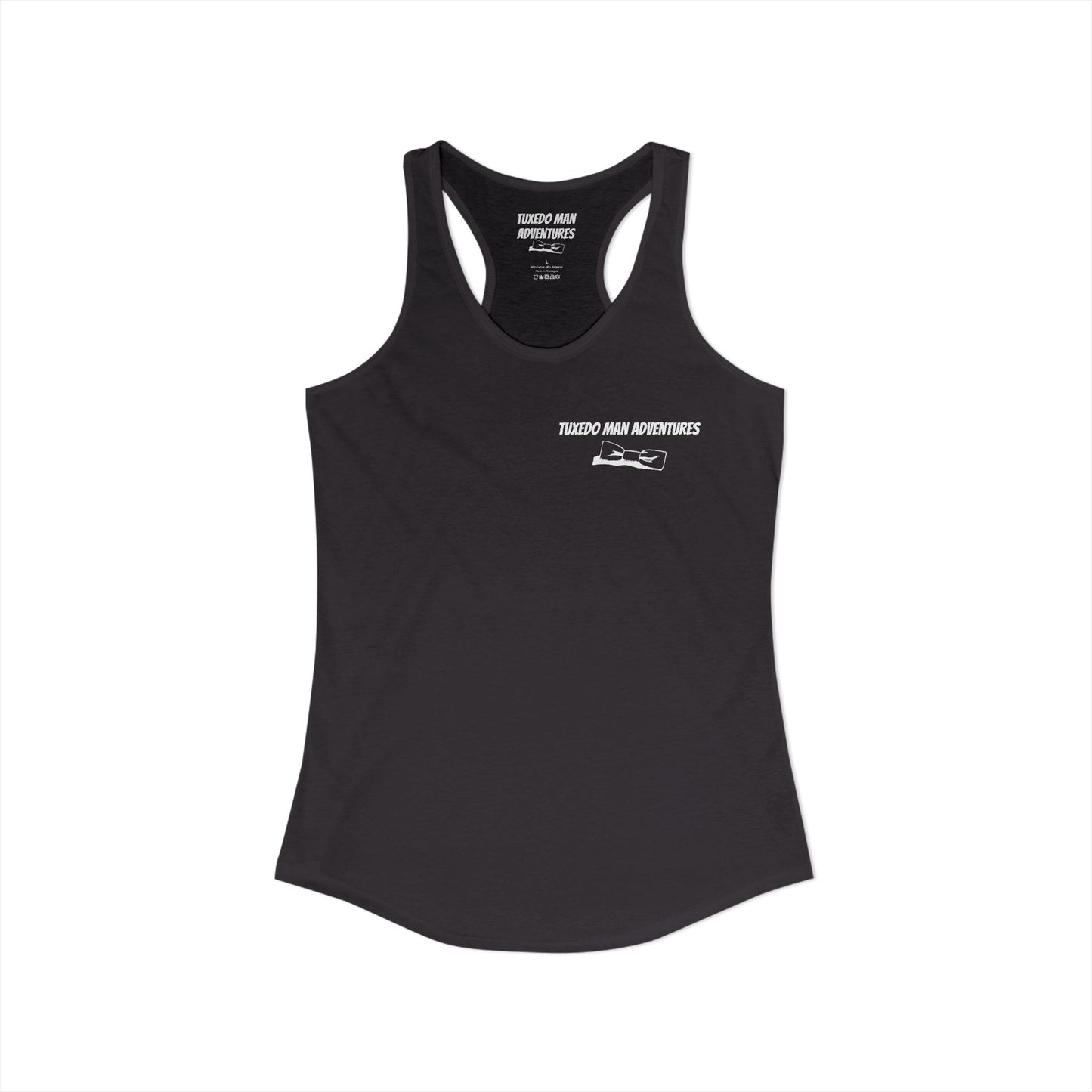 Adult Women's Tuxedo Man Bowtie Logo Racerback Tank