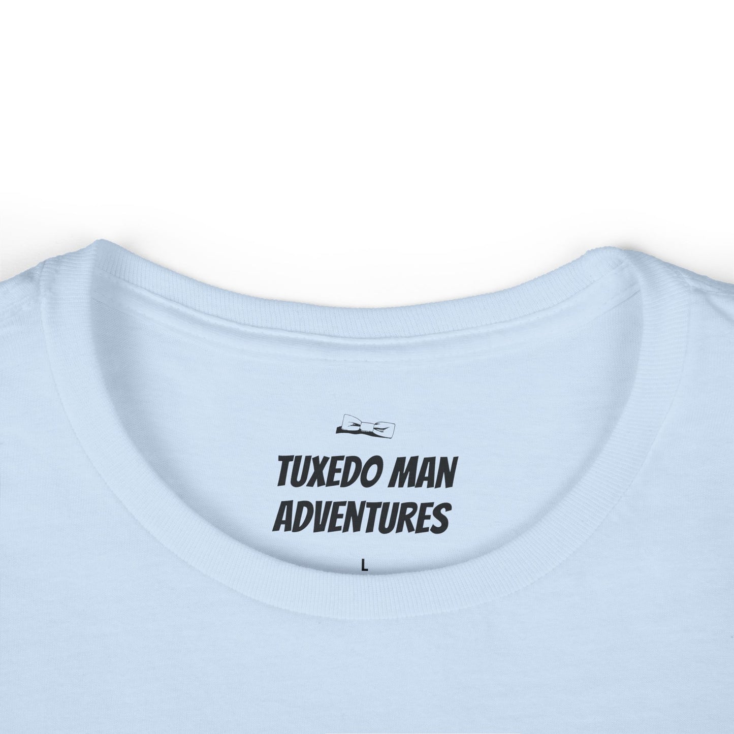 Adult Women's Tuxedo Logo (black logo on pastel colors) Gildan 100% Cotton Tee S-3XL