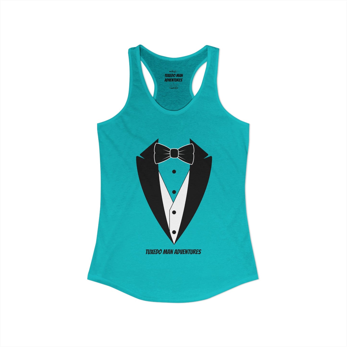 Adult Women's Tuxedo Man Logo Racerback Tank (XS-2XL)