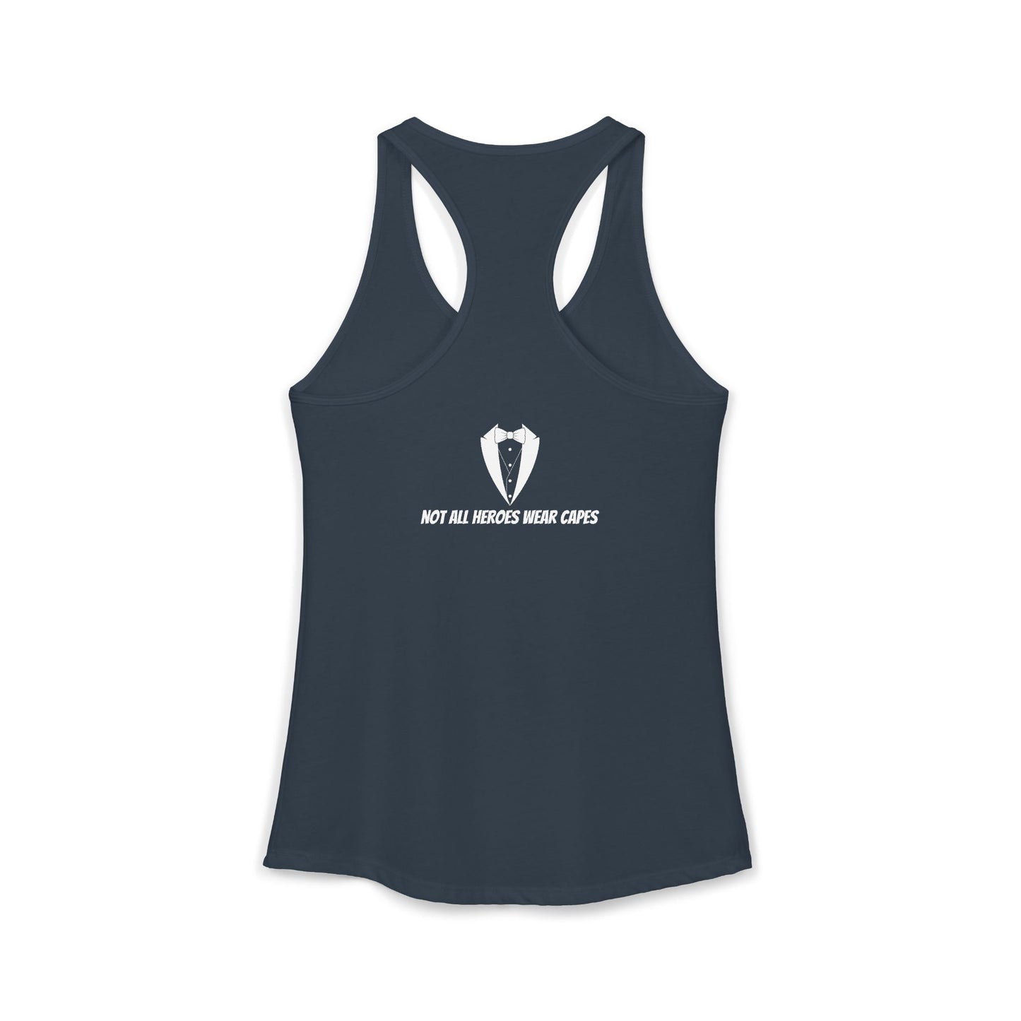 Adult Women's Tuxedo Man Bowtie Logo Racerback Tank