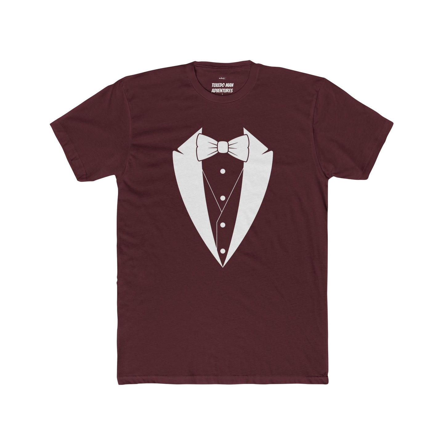 Adult Unisex Tuxedo Man  Logo (white logo on dark colors) Next Level Lightweight Soft Crewneck Tee  XS-5X