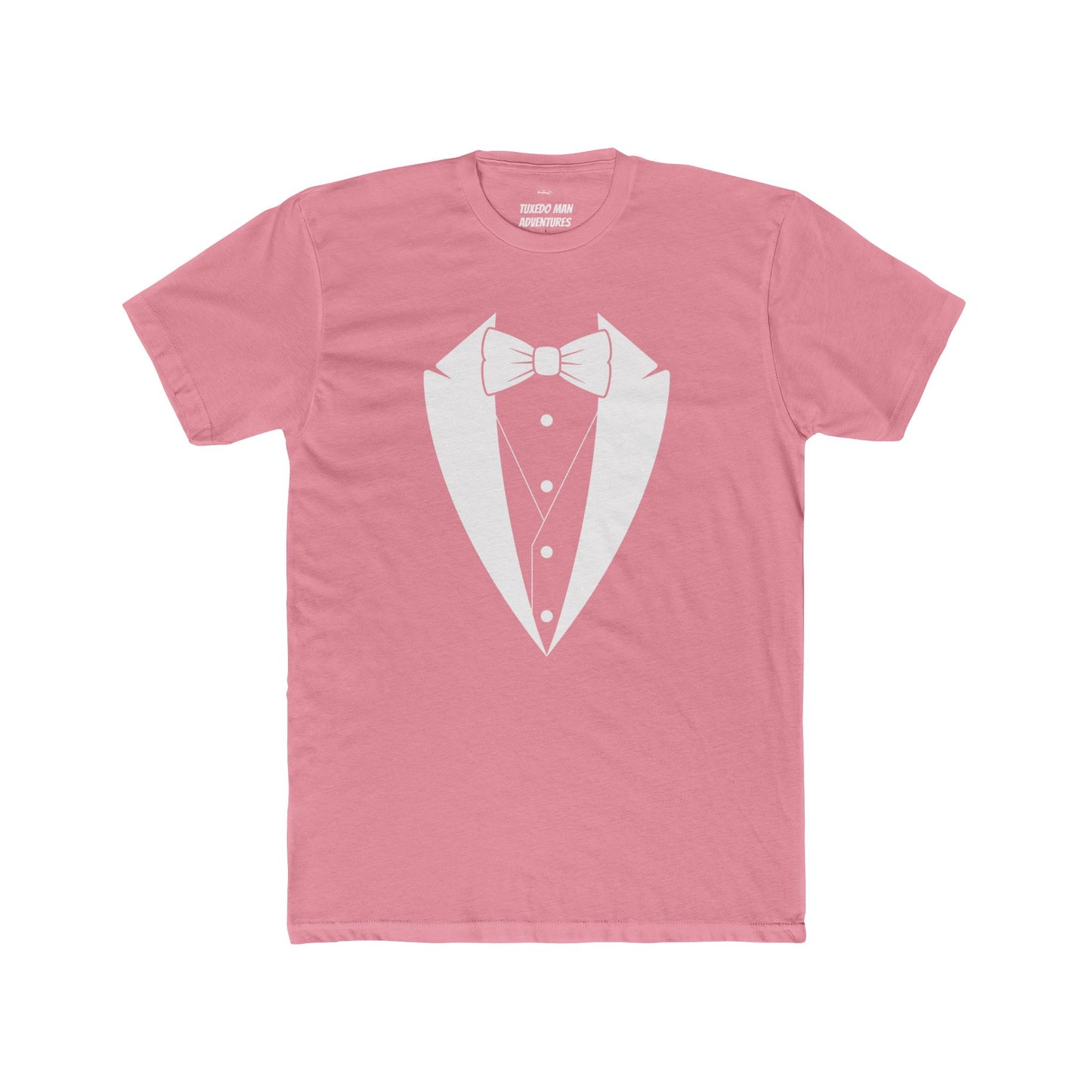 Adult Unisex Tuxedo Man  Logo (white logo on dark colors) Next Level Lightweight Soft Crewneck Tee  XS-5X