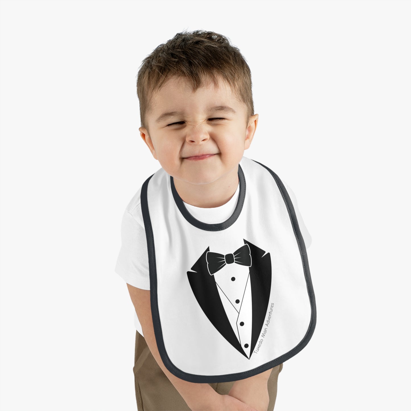 Baby Tuxedo Contrast Trim Jersey Bib