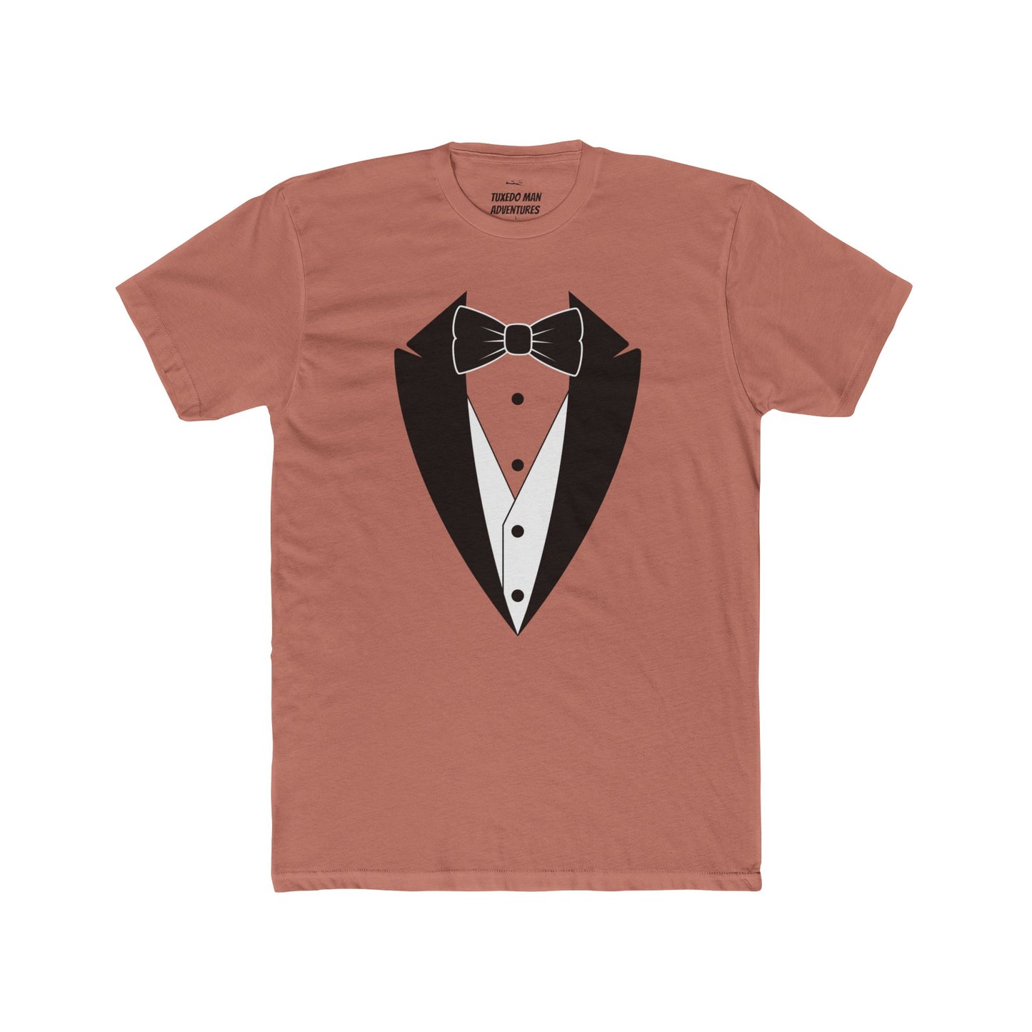 Adult Unisex Tuxedo Man Logo (black logo on pastel palette) 90/10 Blend Tee XS-5XL