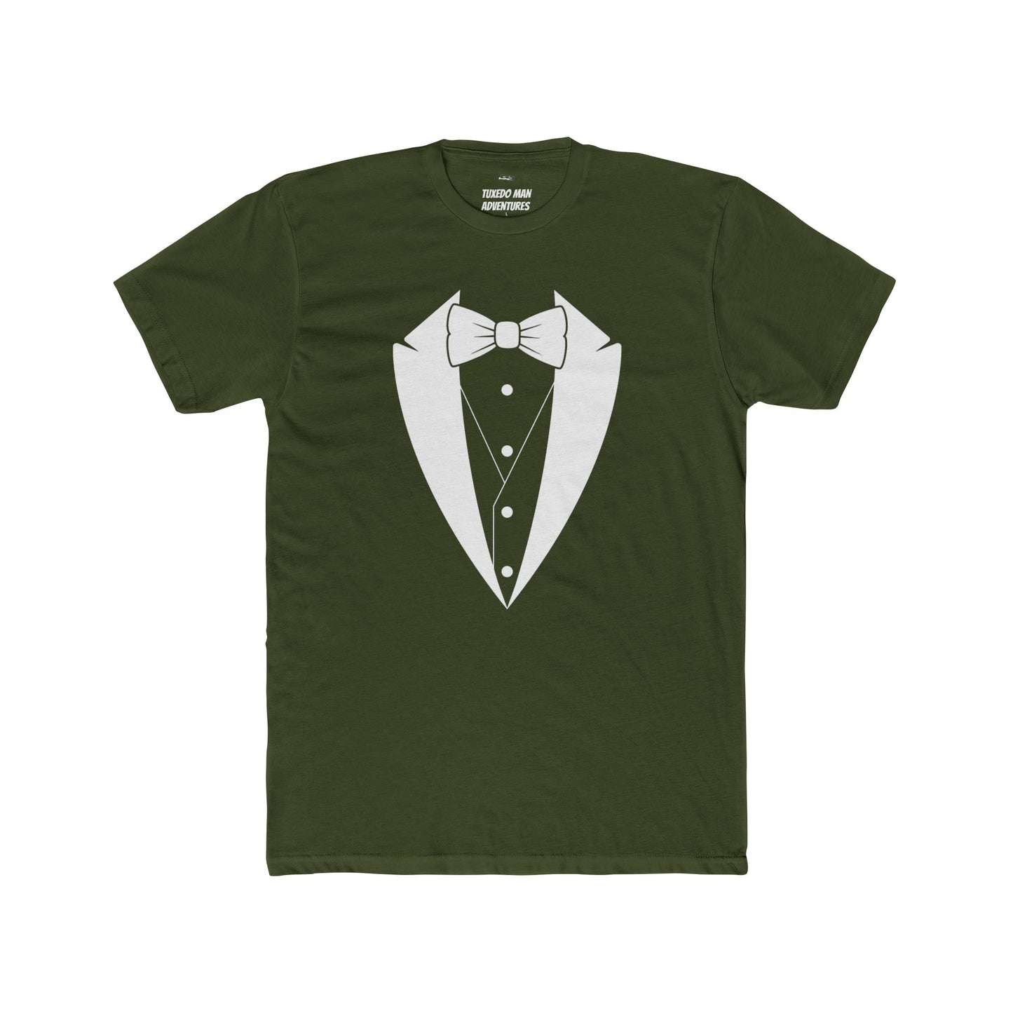 Adult Unisex Tuxedo Man  Logo (white logo on dark colors) Next Level Lightweight Soft Crewneck Tee  XS-5X