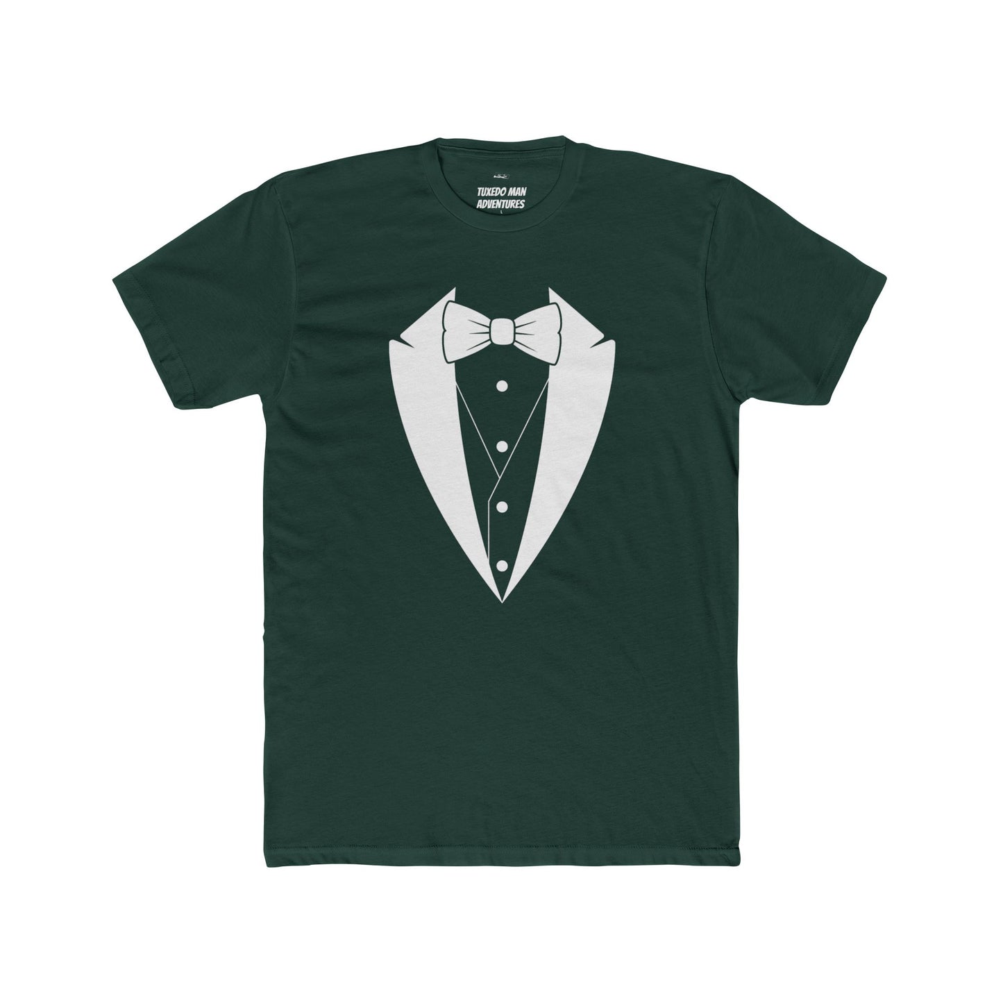 Adult Unisex Tuxedo Man  Logo (white logo on dark colors) Next Level Lightweight Soft Crewneck Tee  XS-5X