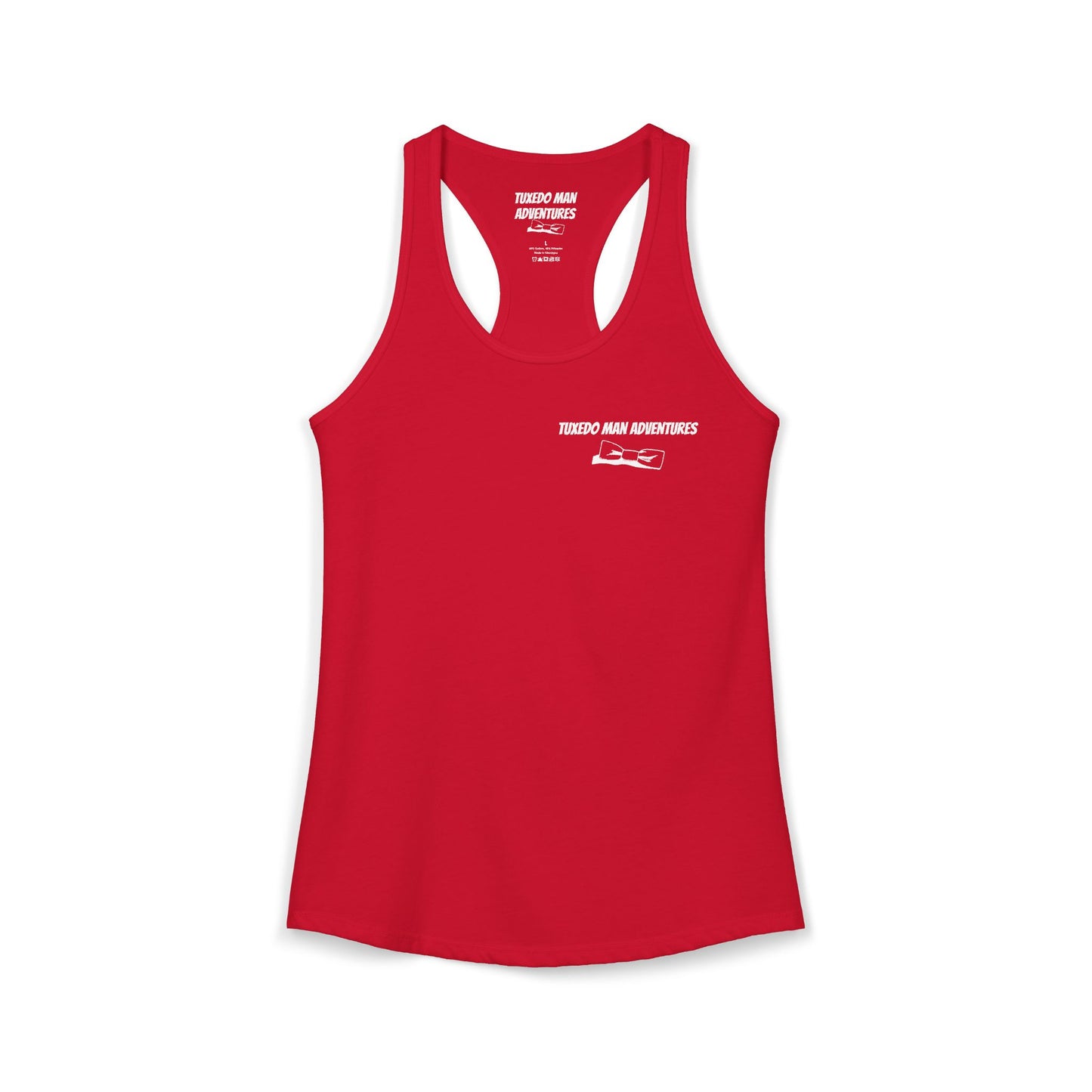 Adult Women's Tuxedo Man Bowtie Logo Racerback Tank