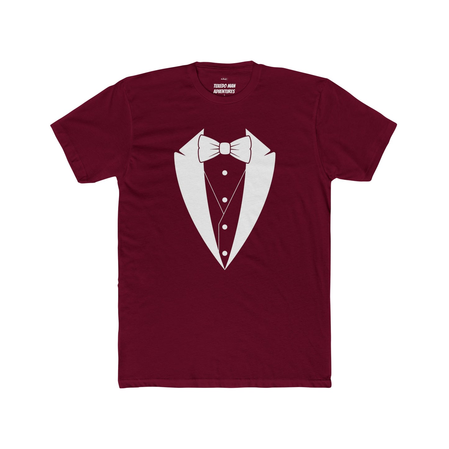 Adult Unisex Tuxedo Man  Logo (white logo on dark colors) Next Level Lightweight Soft Crewneck Tee  XS-5X