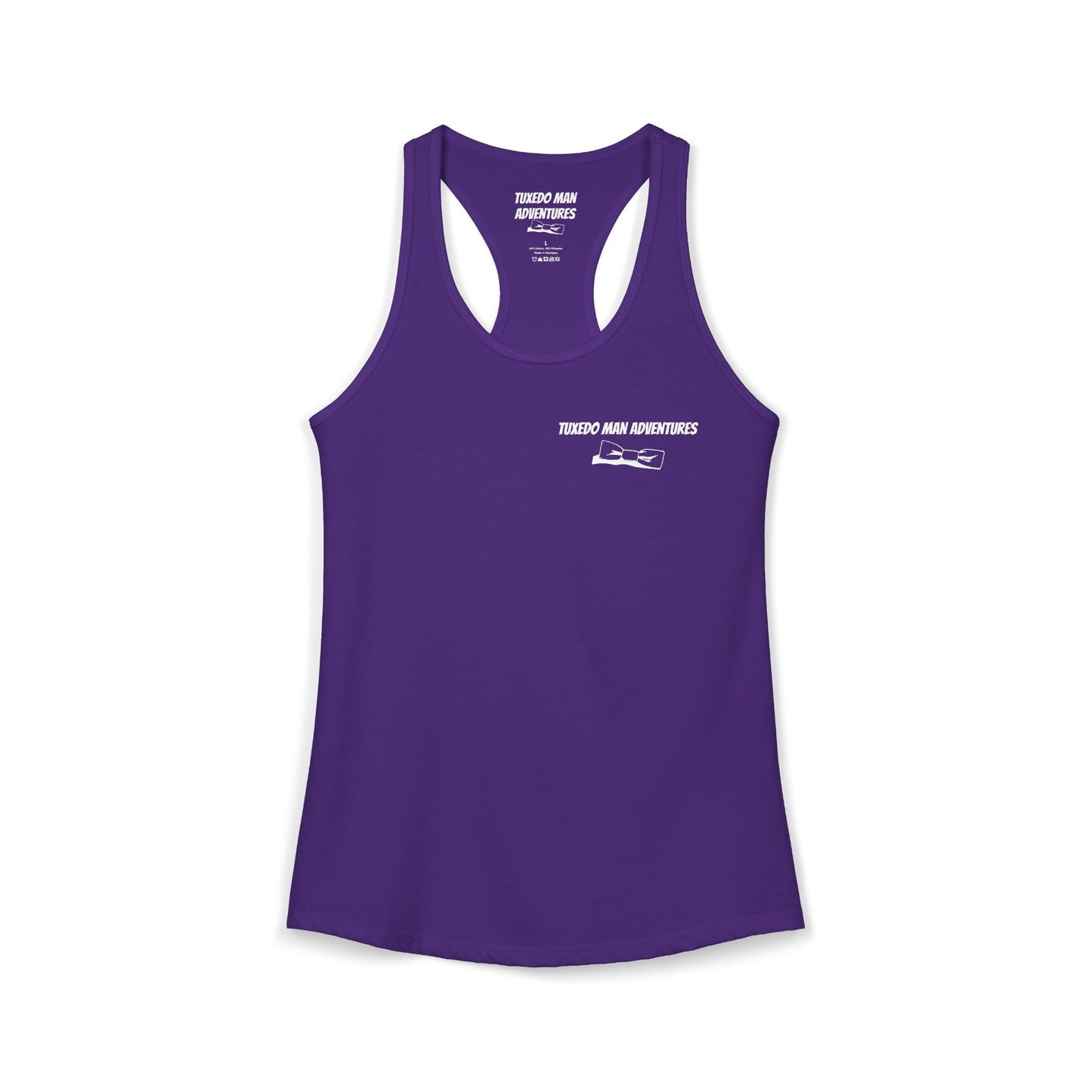 Adult Women's Tuxedo Man Bowtie Logo Racerback Tank