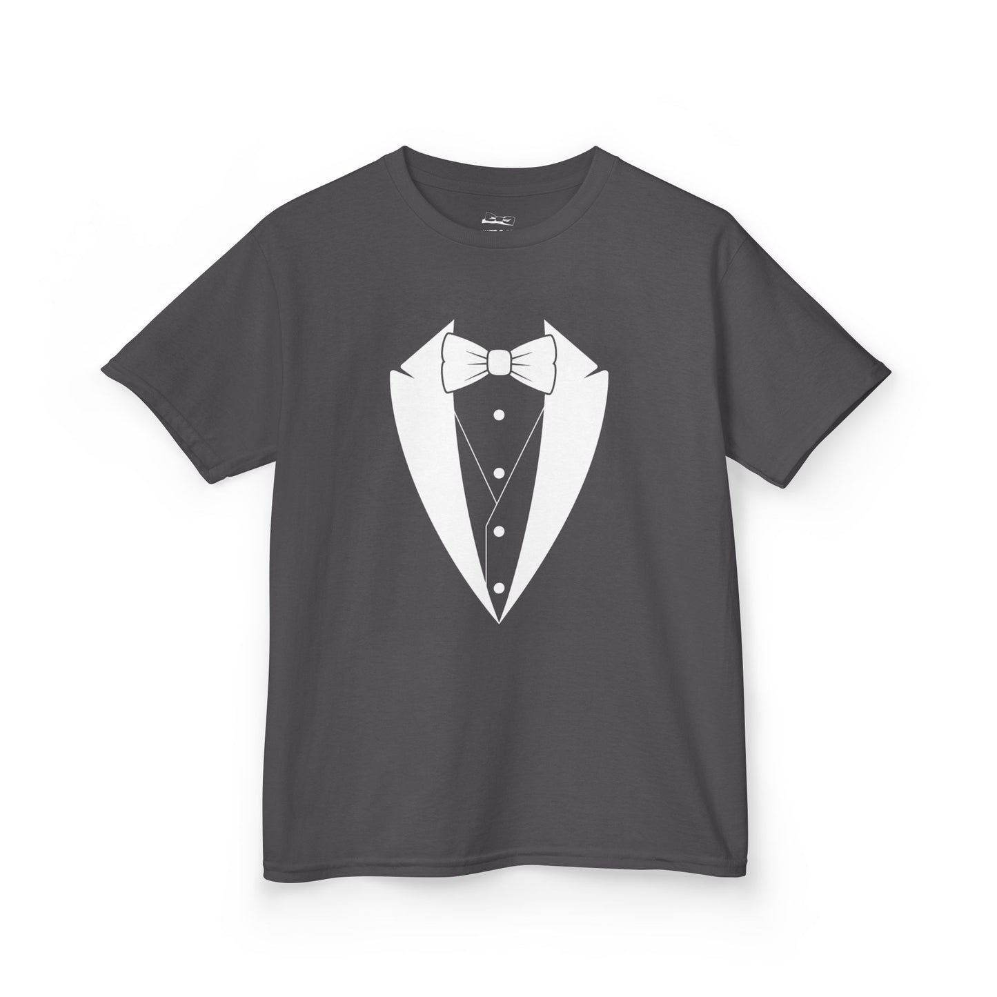 Youth Tuxedo Man Logo (white logo on dark colors) Heavy 100% Cotton™ Tee XS-XL