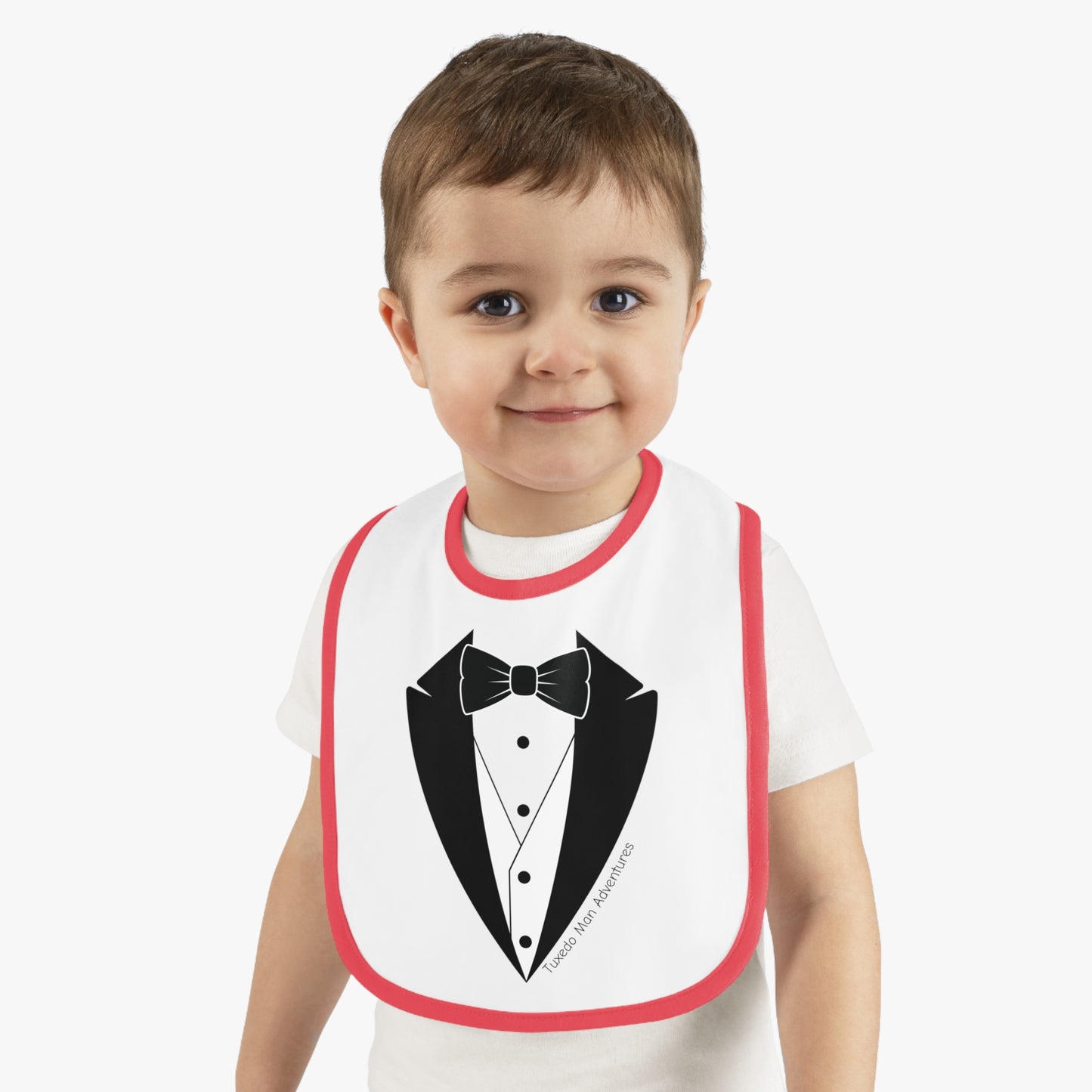 Baby Tuxedo Contrast Trim Jersey Bib