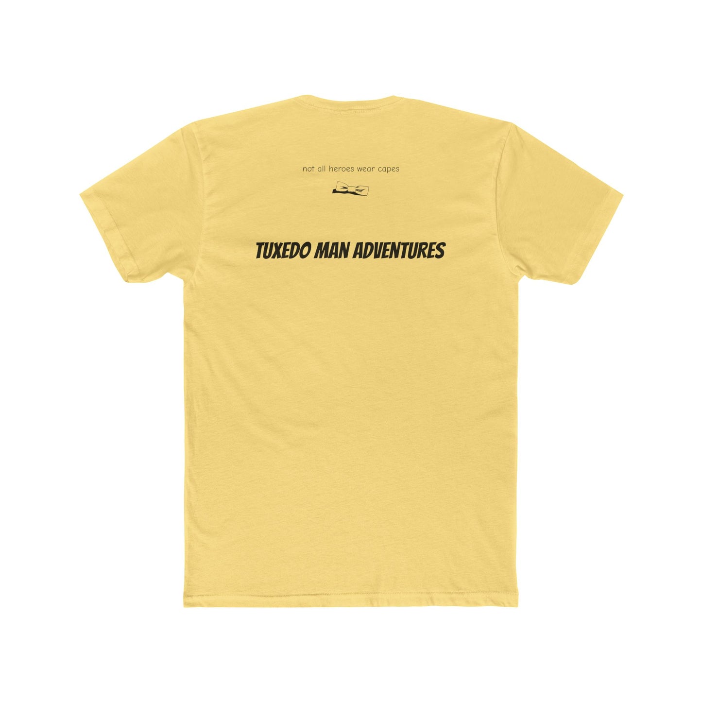 Adult Unisex Tuxedo Man Logo (black logo on pastel palette) 90/10 Blend Tee XS-5XL