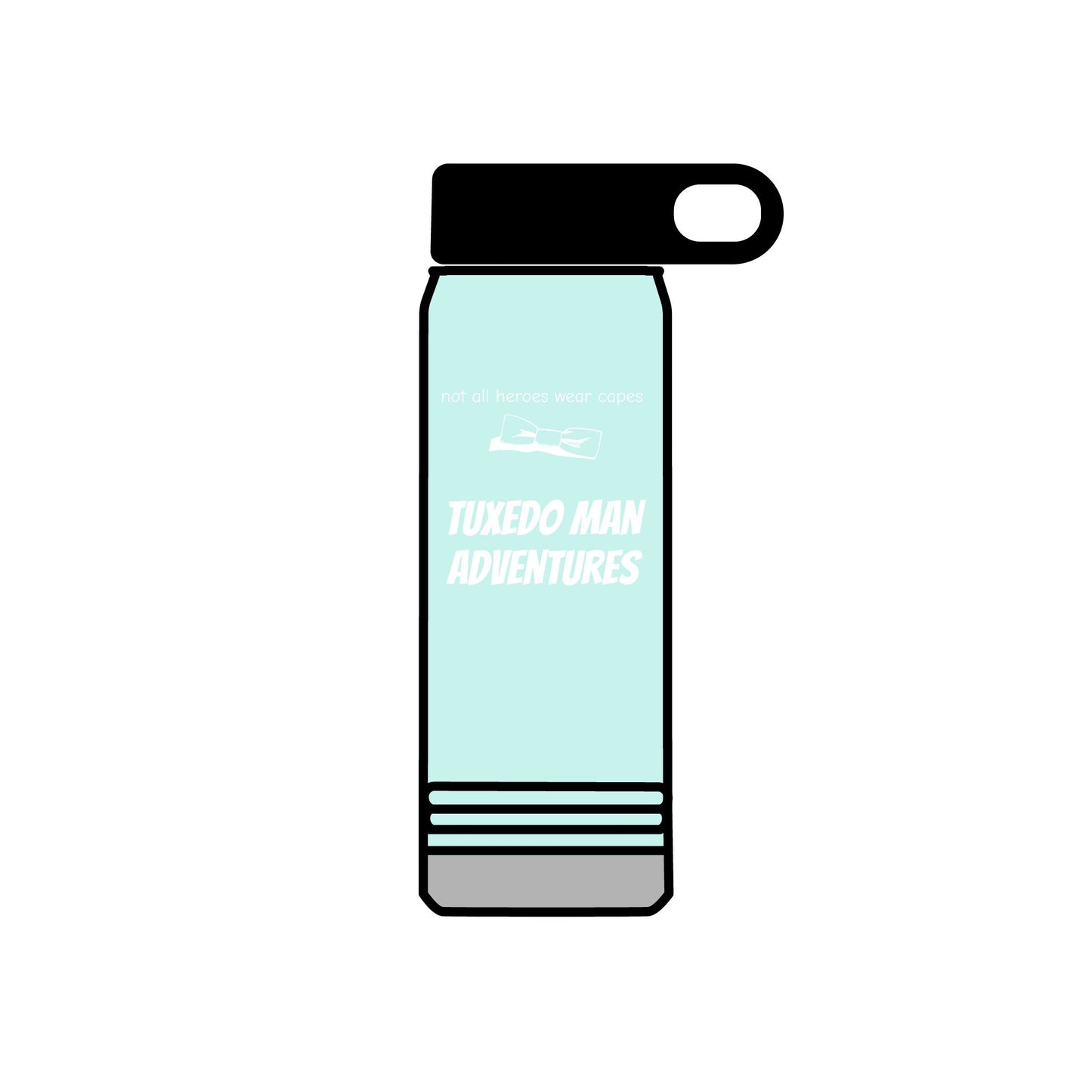 White Tuxedo Stainless Water Bottle, 20oz