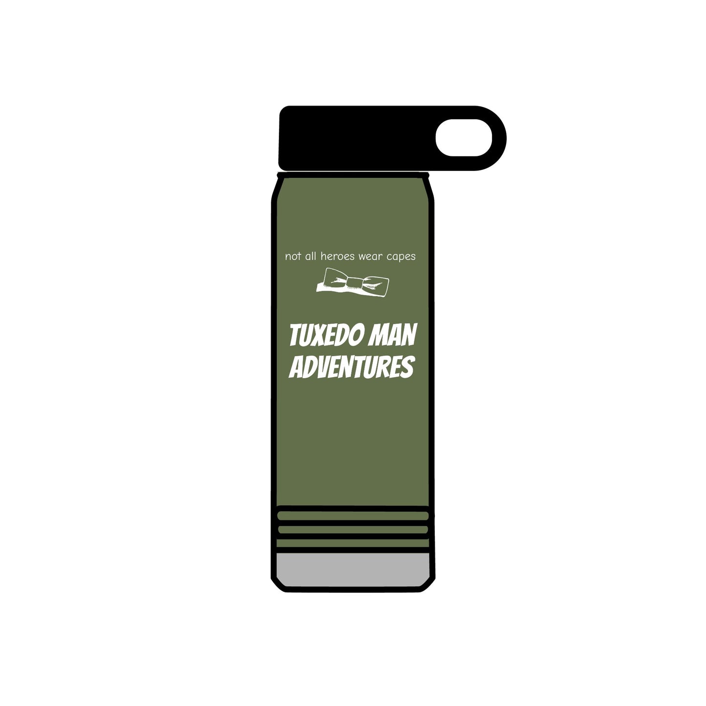 White Tuxedo Stainless Water Bottle, 20oz