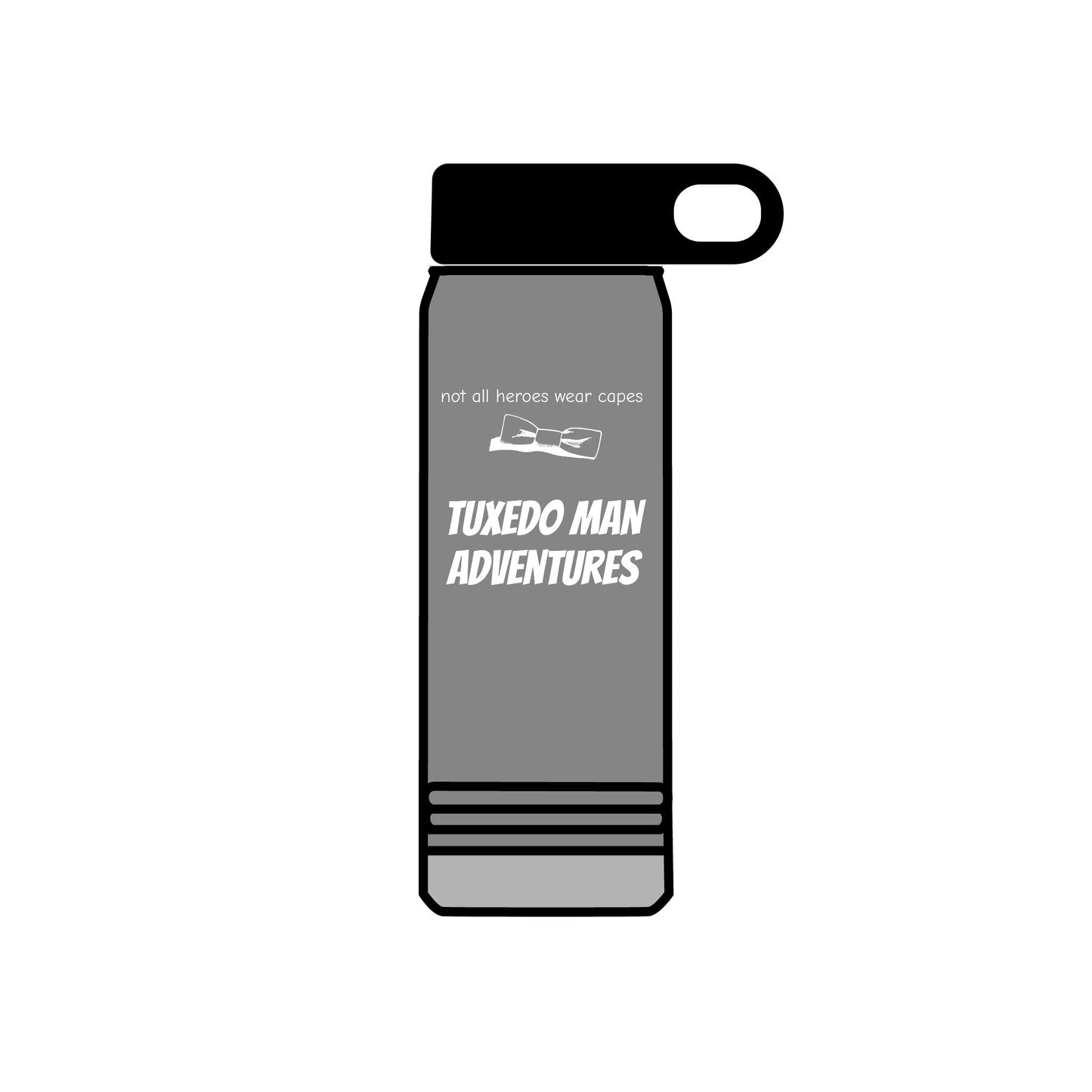 White Tuxedo Stainless Water Bottle, 20oz