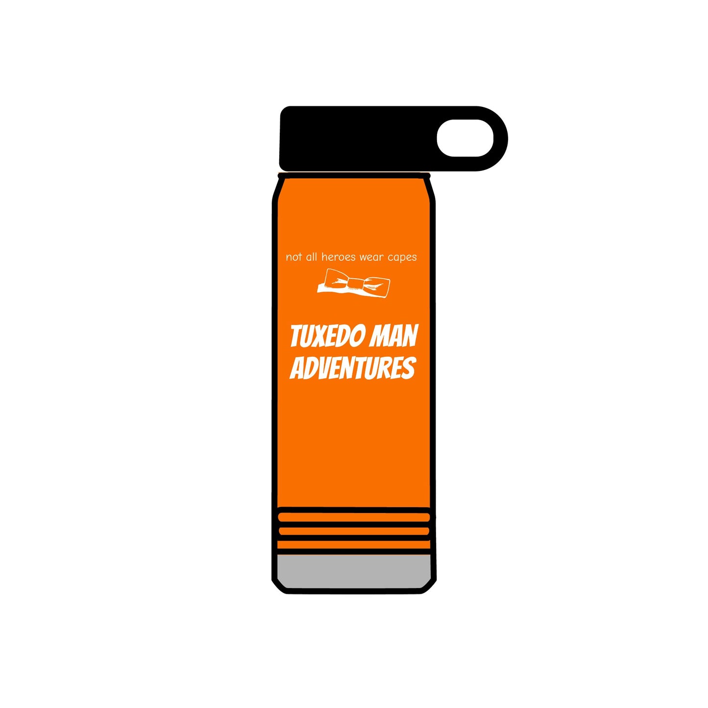 White Tuxedo Stainless Water Bottle, 20oz