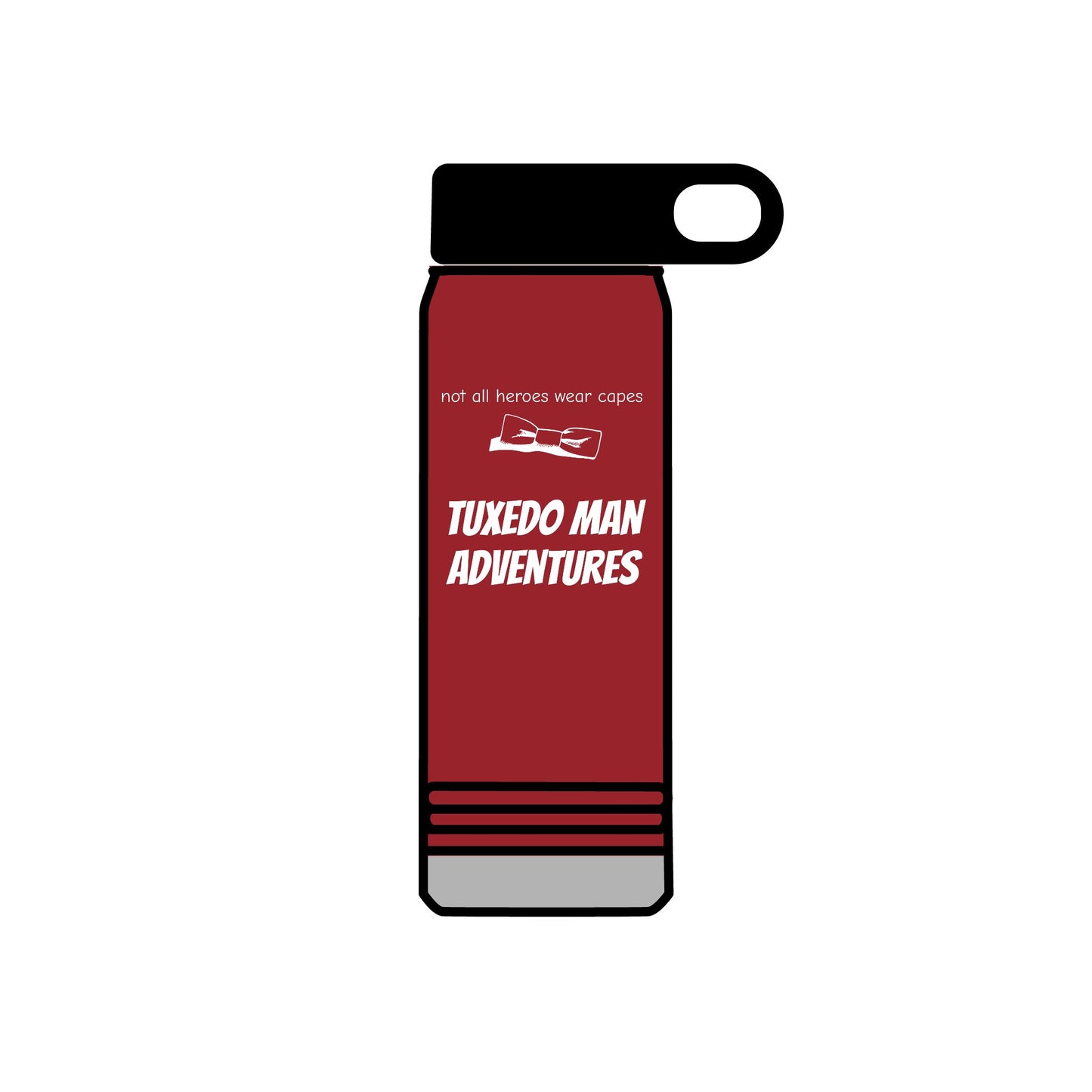 White Tuxedo Stainless Water Bottle, 20oz