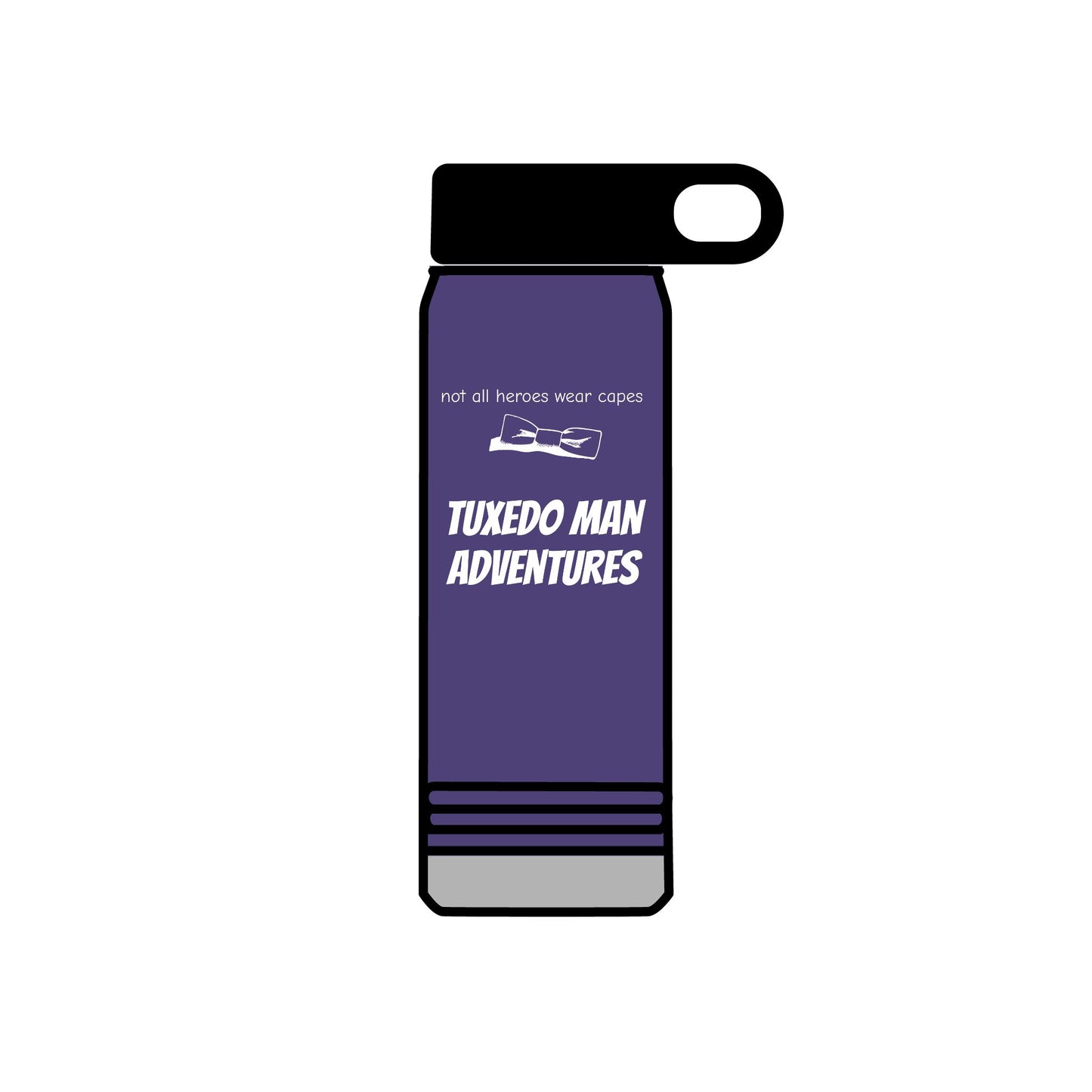 White Tuxedo Stainless Water Bottle, 20oz